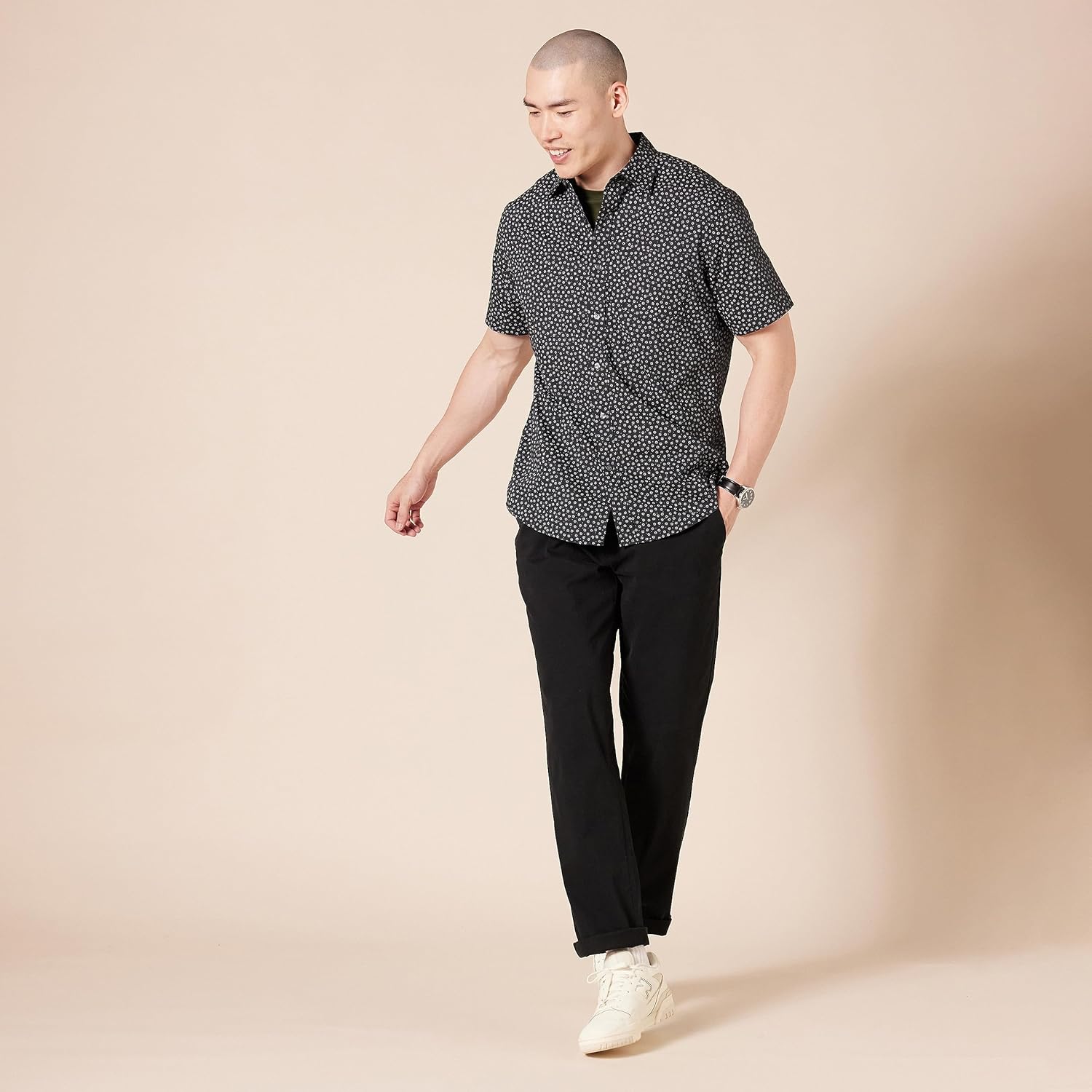 Thumbnail 2 de Amazon Essentials Men's Regular-Fit Short-Sleeve Print Shirt