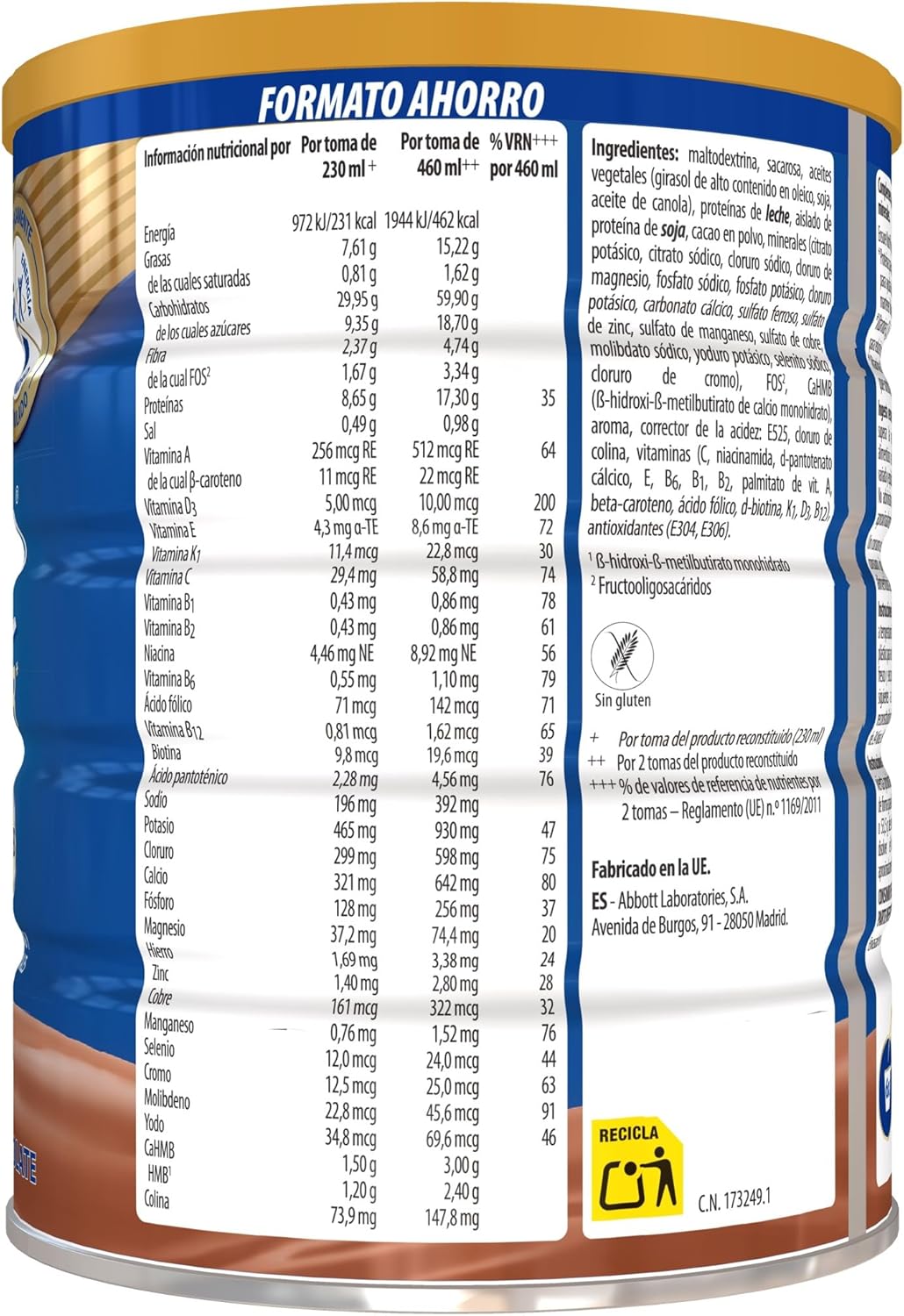Detalle 2 de Ensure Nutrivigor Chocolate - Complemento con HMB, Proteínas y Vitaminas 🍫