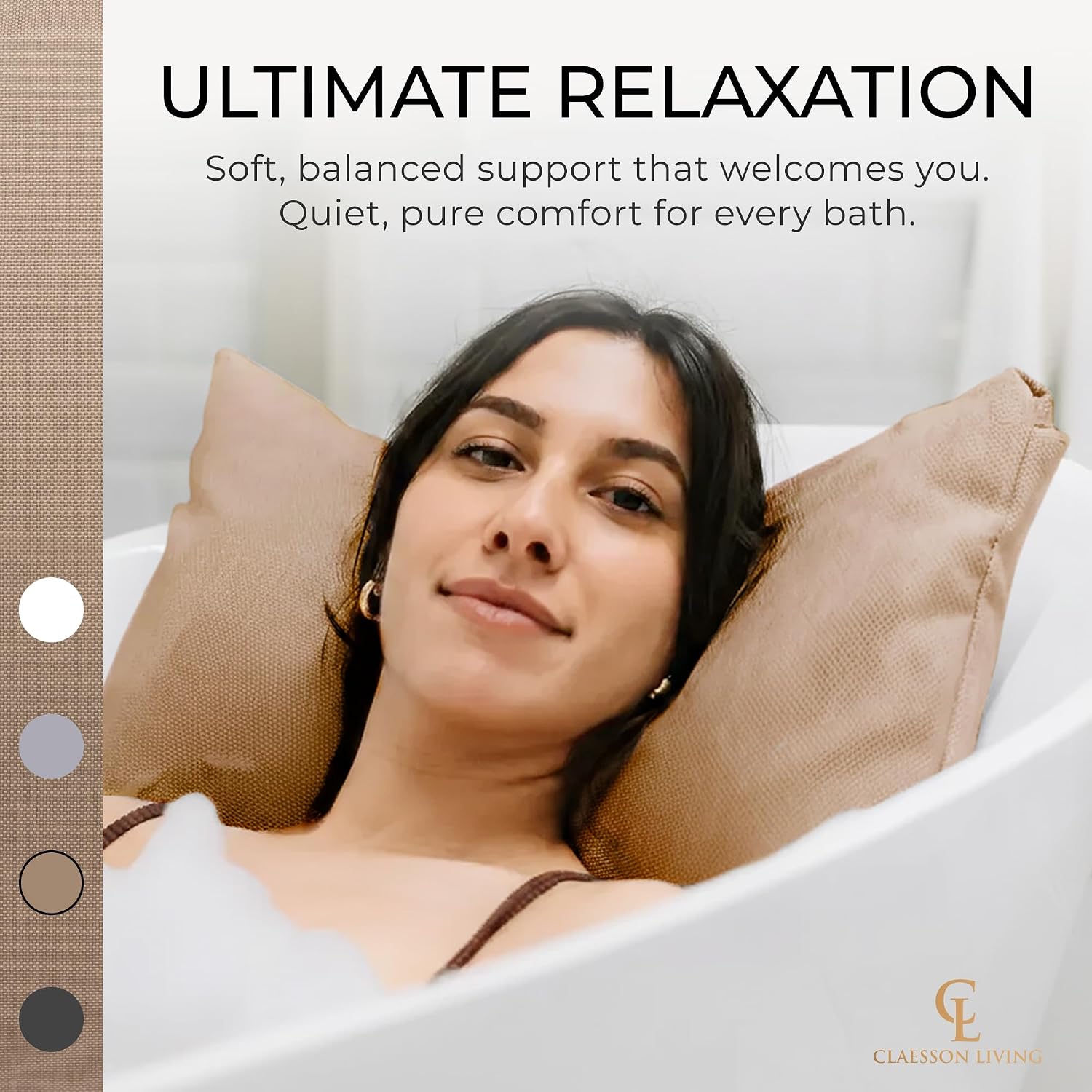 Detalle de Luxury Bath Pillow for Tub: Thick, Ergonomic Support for Comfort and Care