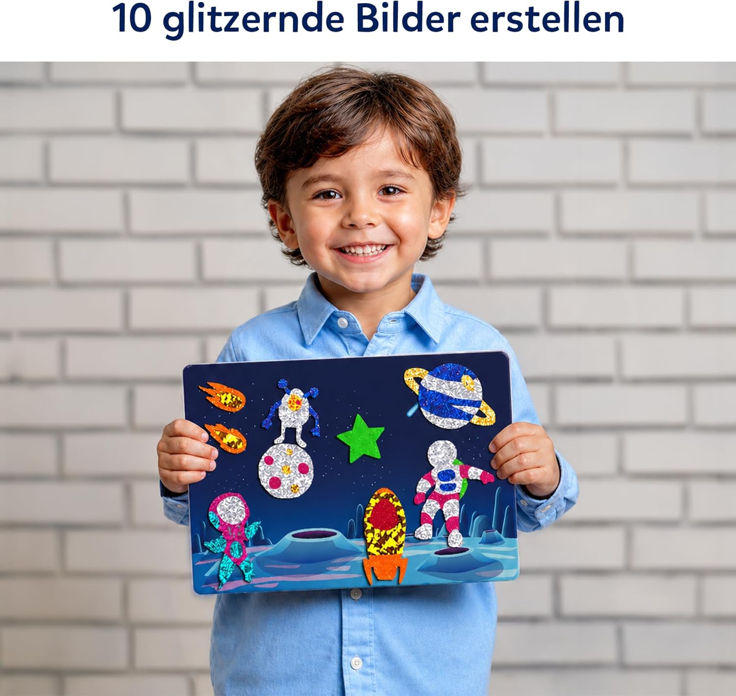 Detalle 2 de Skillmatics Folienspaß Weltraum – Schmutzfreie Bastelaktivität für 4–9 Jahre