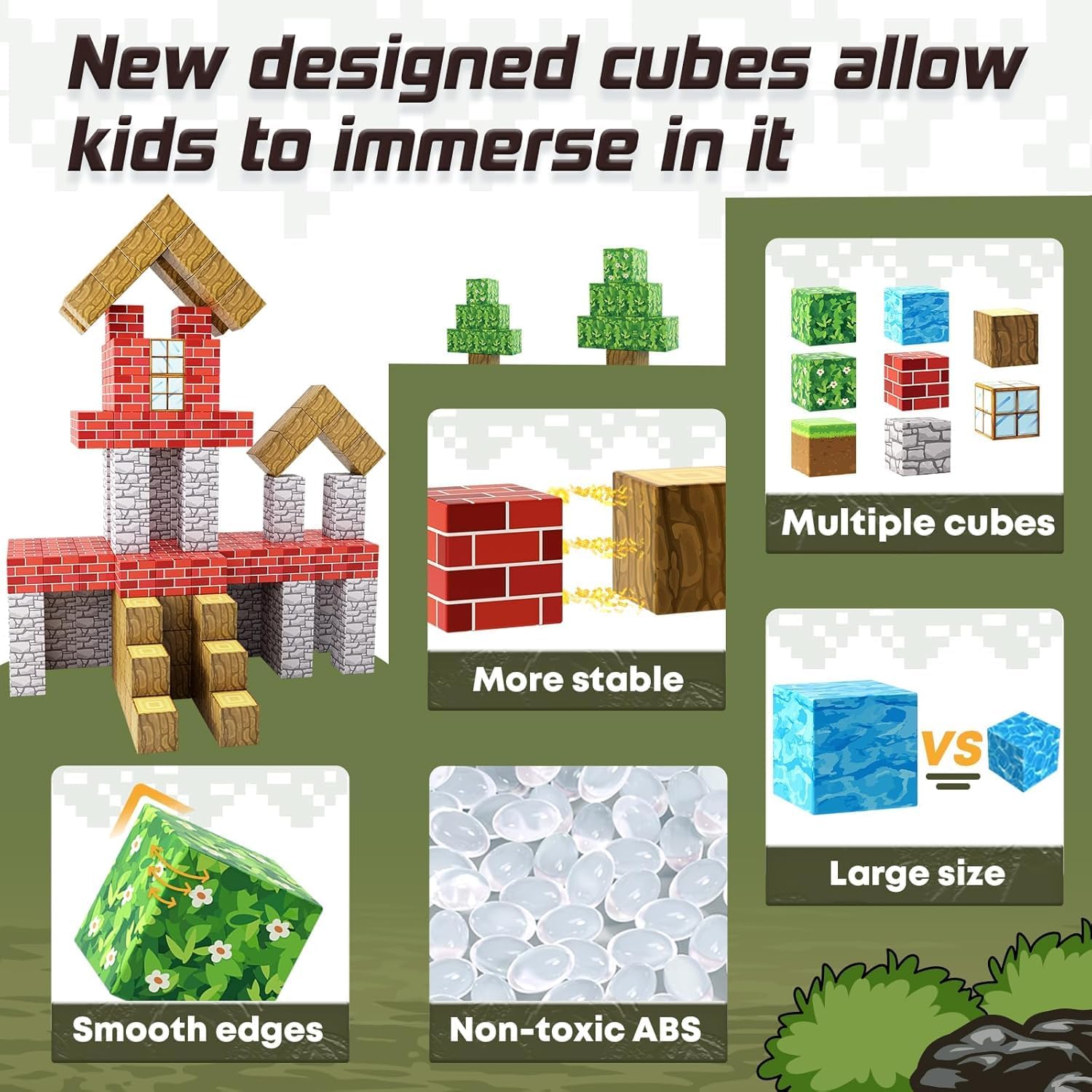 Detalle 1 de 150PCS Magnetic Blocks Build Mine Magnet World Toys
