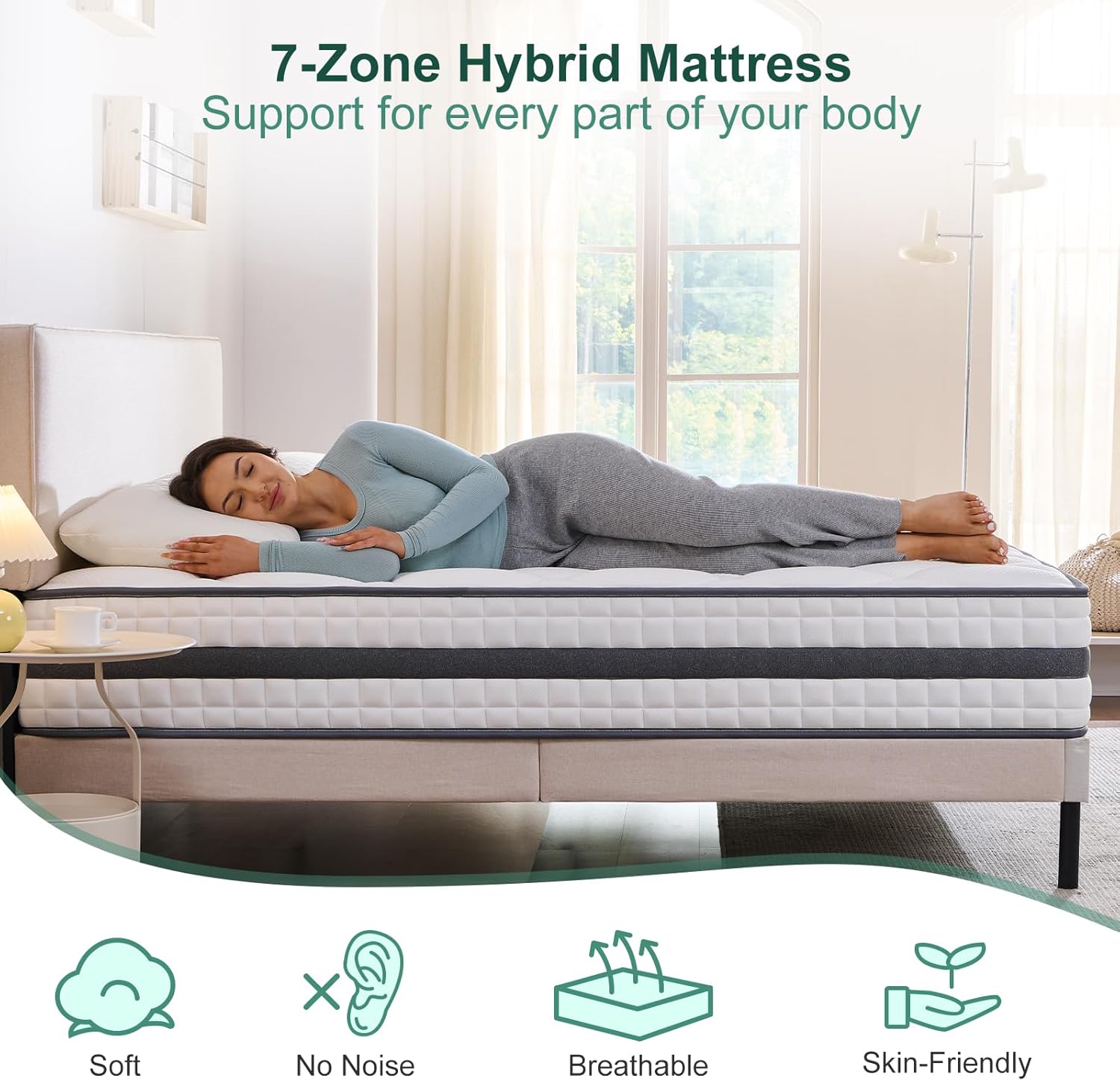 Thumbnail 3 de Twirest King Mattress Hybrid 150x200cm