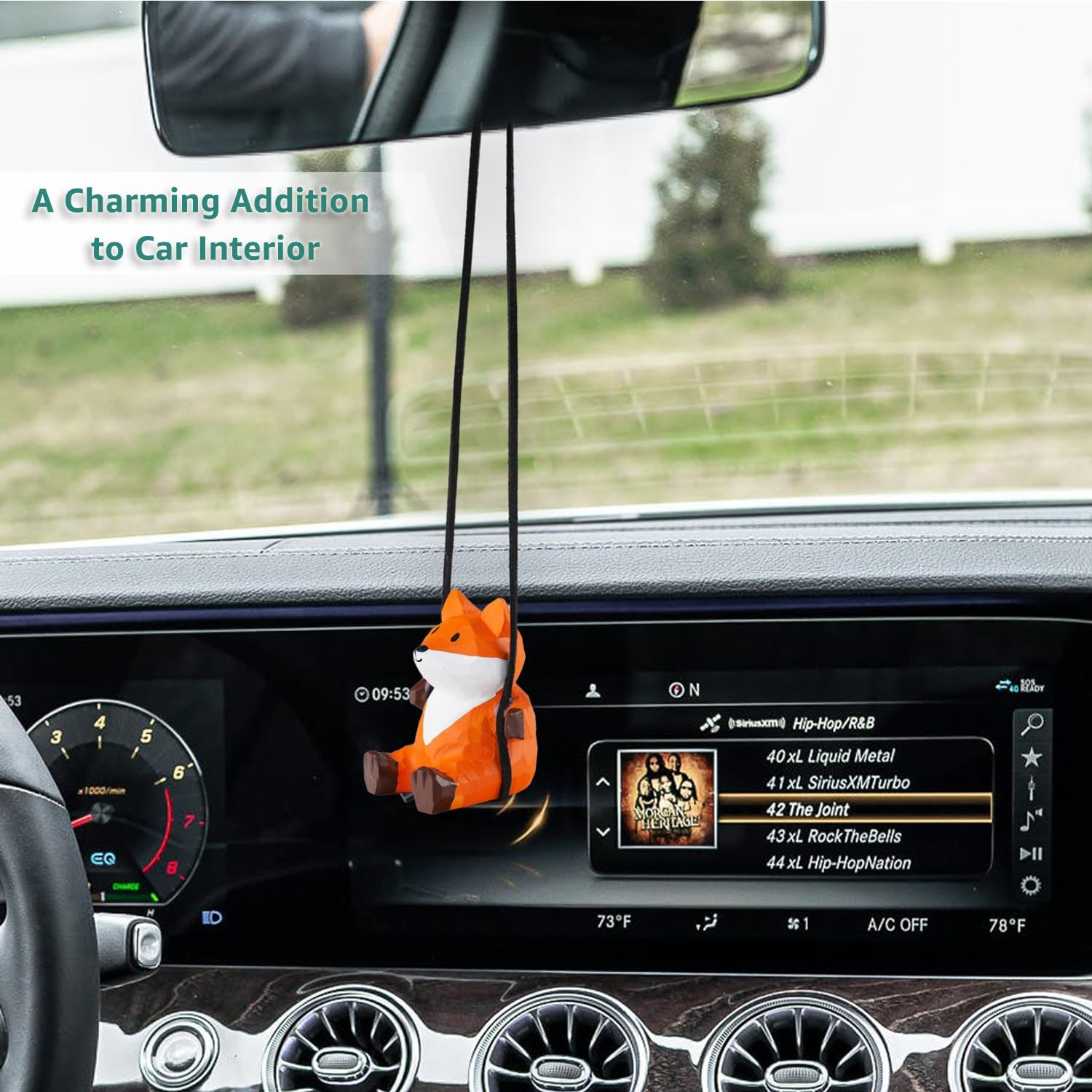 Detalle de VIPbuy Handmade Wooden Swinging Fox Car Ornament