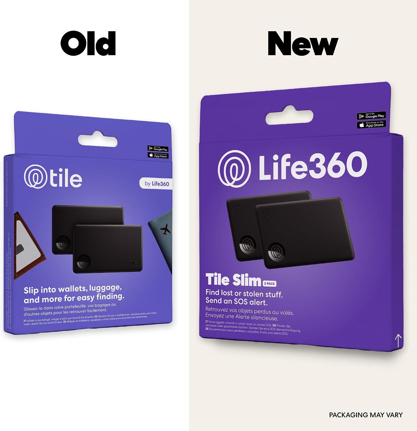 Detalle 2 de Tile Life360 Slim Wallet Finder Bluetooth Tracker for Luggage Tags & Passports (Pack of 2)