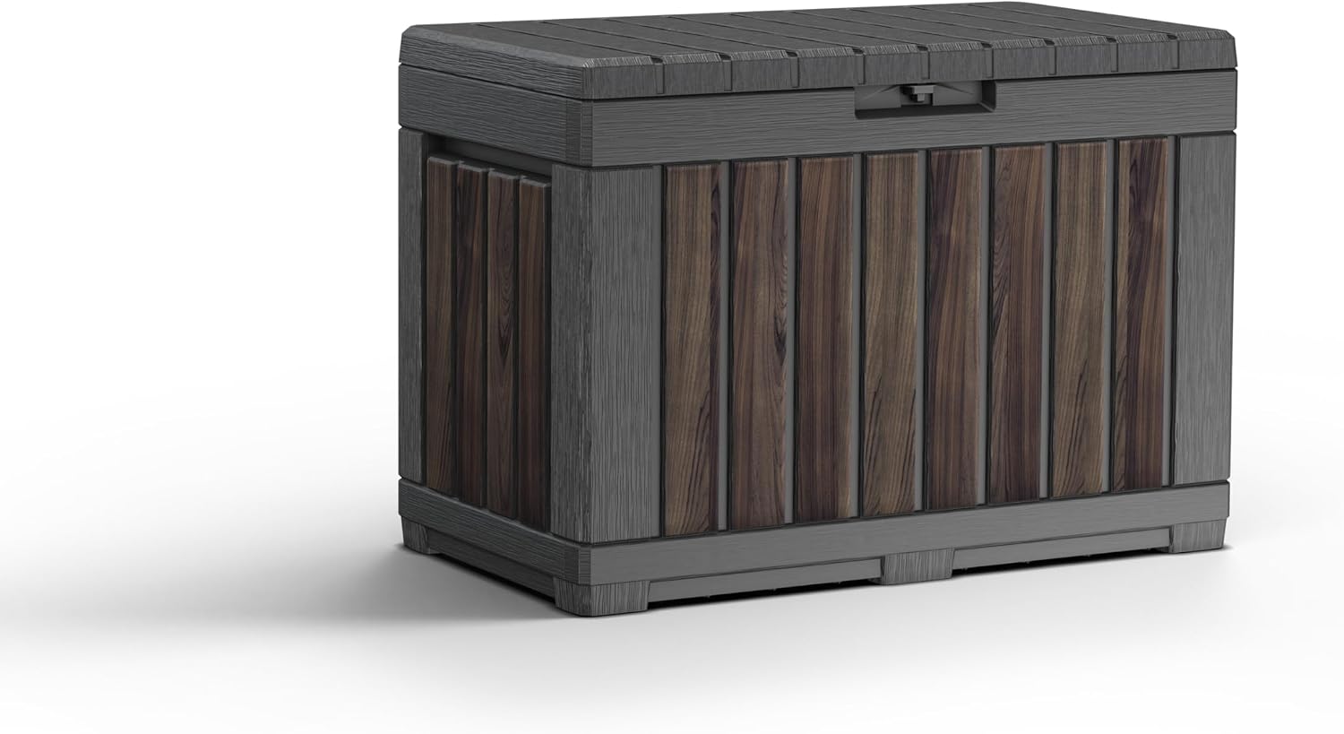 Detalle de Keter Signature 190L Kentwood Outdoor Garden Storage Box - Rosewood