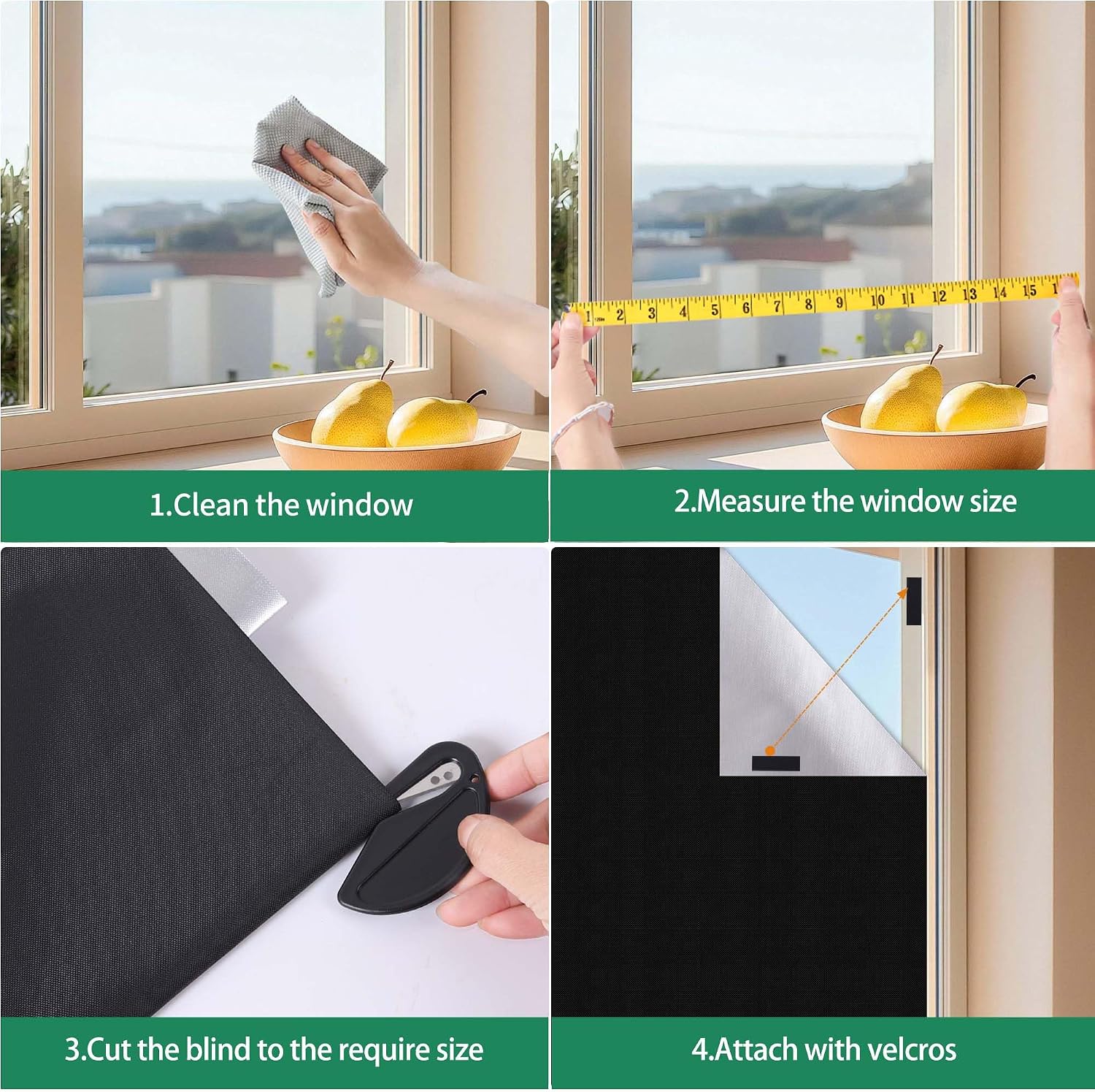 Thumbnail 6 de HuiCloud 100% Blackout Stick-On Blind (300 x 145 cm) – temporary no-drill blackout for windows