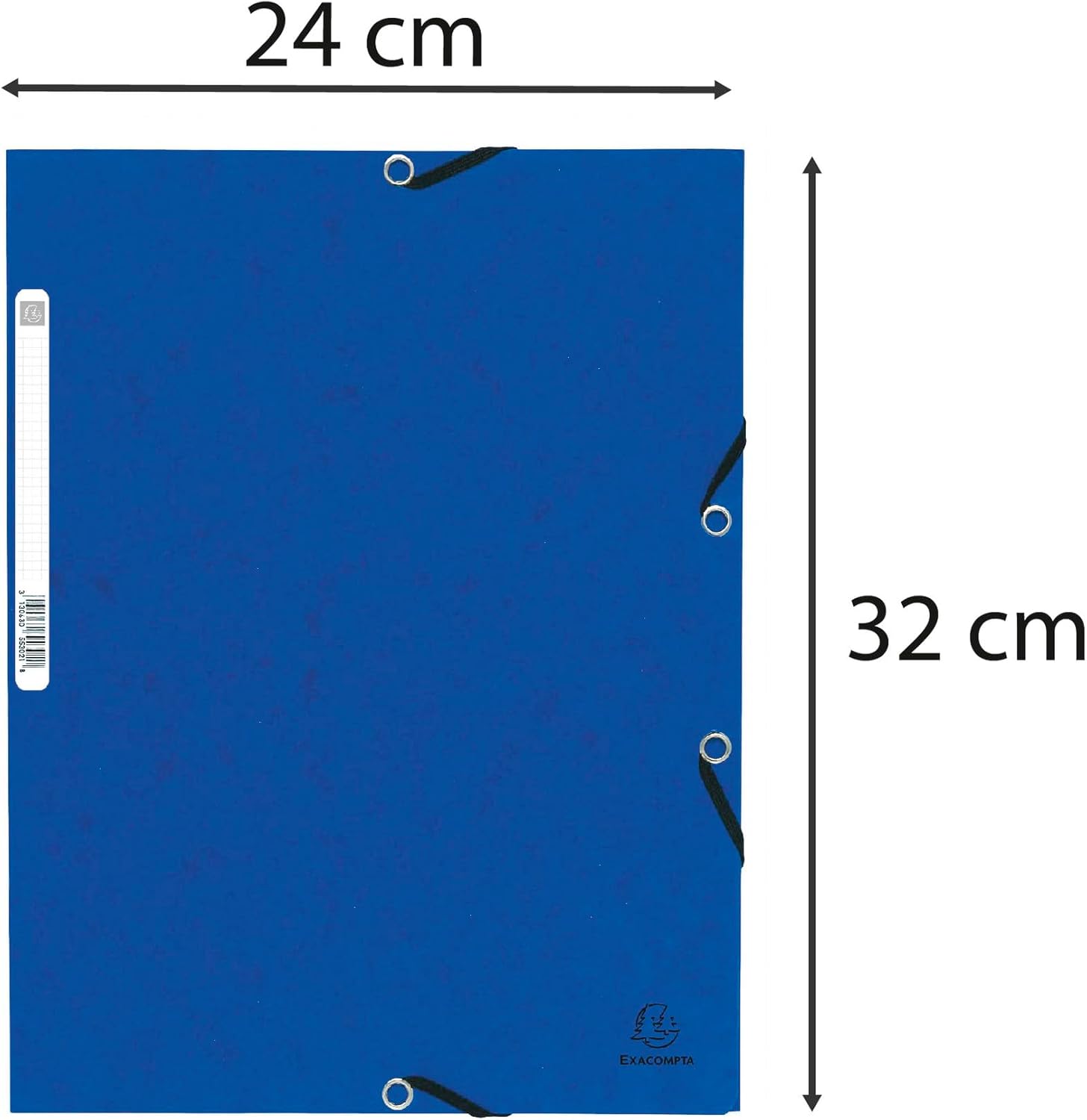 Detalle de Exacompta Réf. 55302E – Paquet de 10 chemises à élastiques 3 rabats, bleu, format A4 (24 x 32 cm) – carte lustrée 355 g/m²