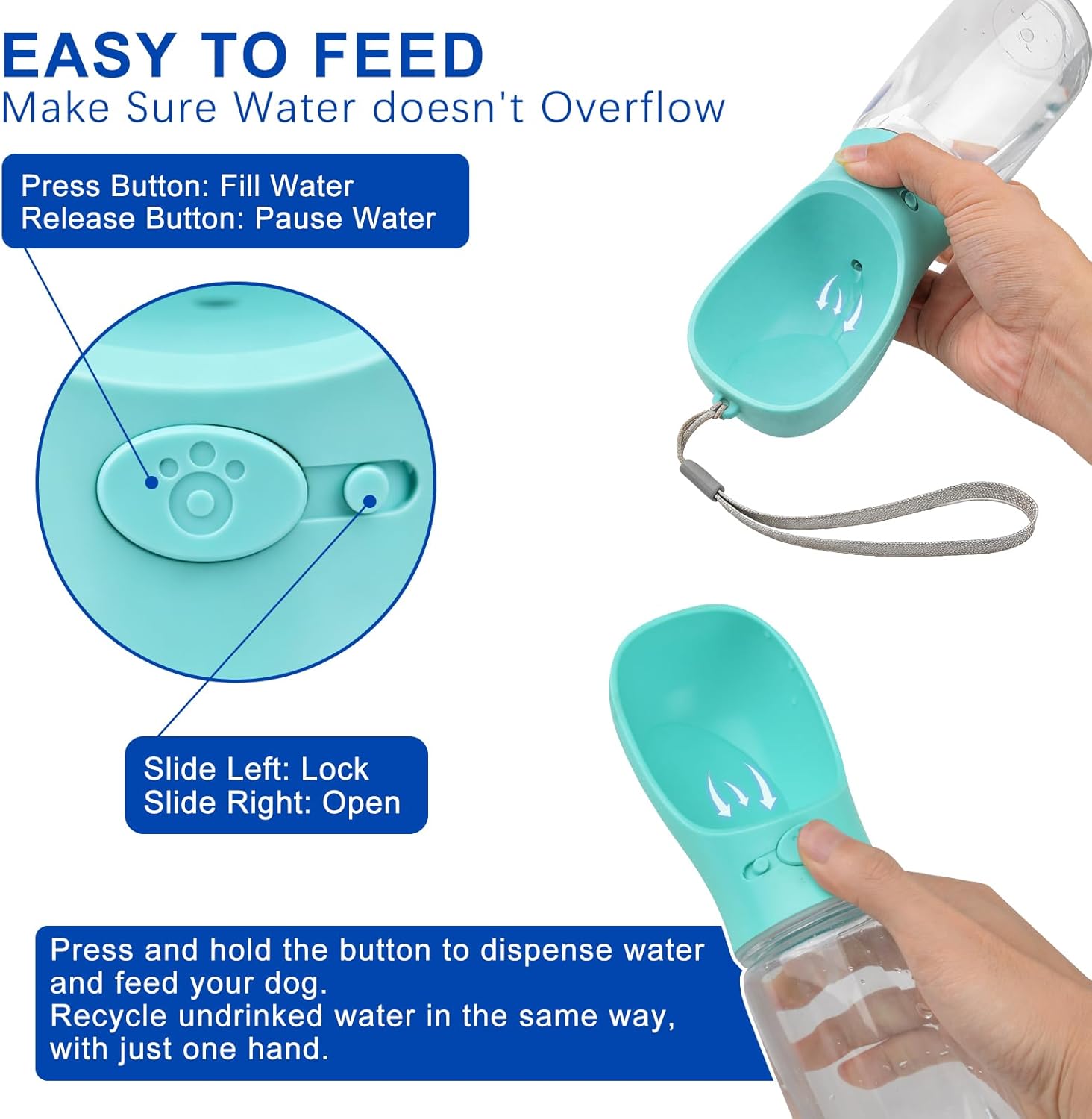 Thumbnail 4 de Emwel Dog Water Bottle 550ml