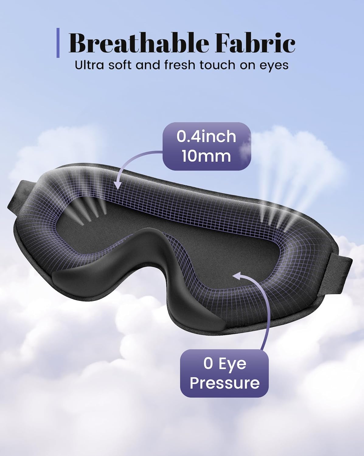 Thumbnail 6 de WAOAW Sleep Mask Blackout 3D Adjustable for Travel 😴