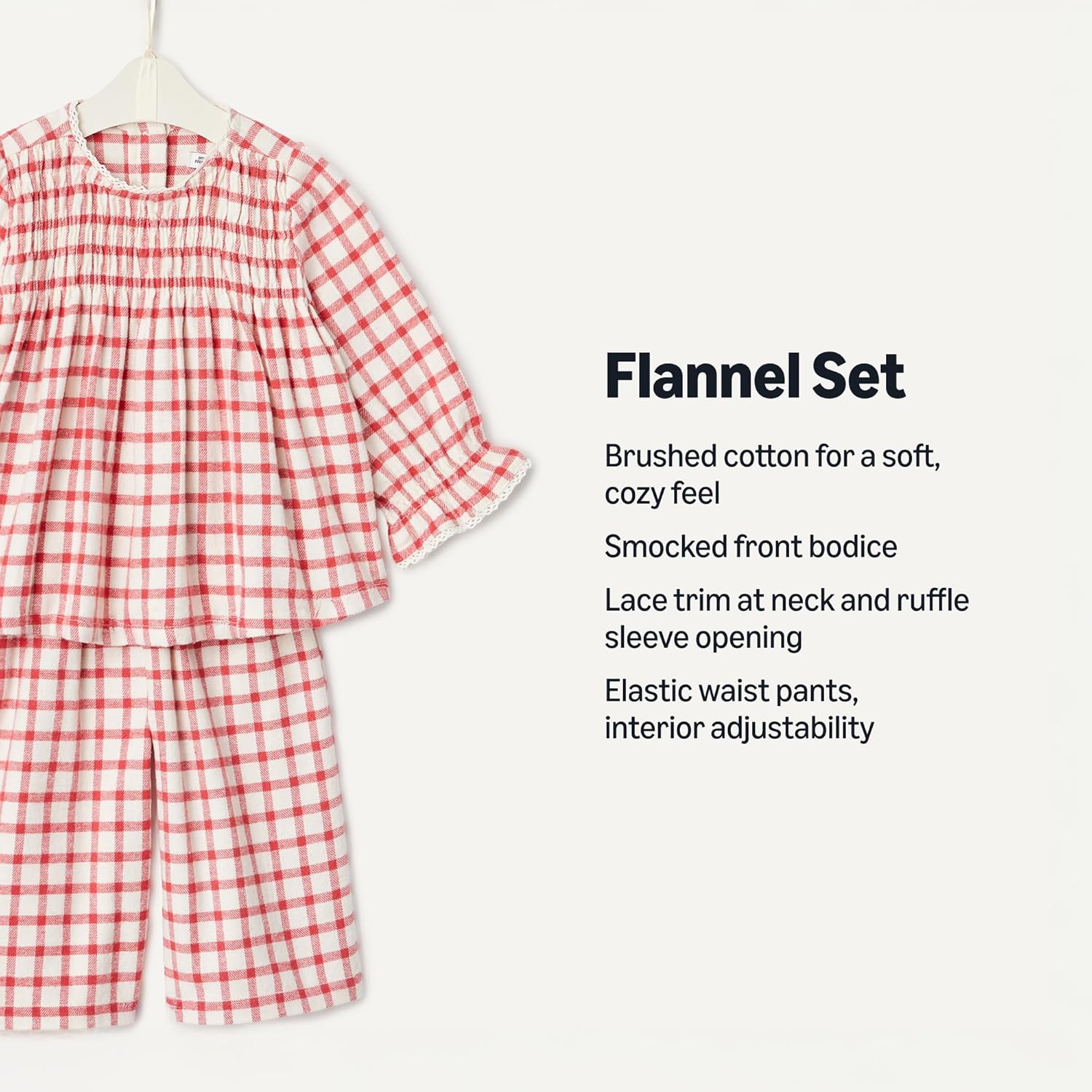 Detalle de Amazon Essentials x Sofia Grainge Toddler & Baby Girls' Long Sleeve Flannel Set