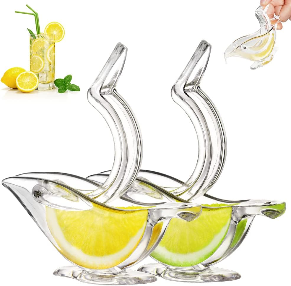 Detalle de AUAUY M1-3311453 manuell citruspress i akryl, fågeldesign, 2-pack