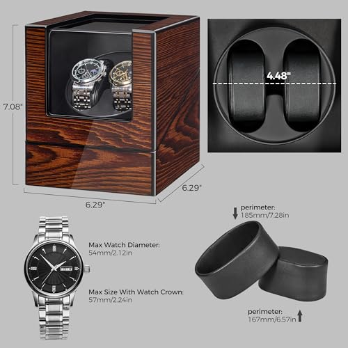 Thumbnail 6 de BEWISHOME ESYQ02Y caja automática doble para relojes, 4 modos y LED