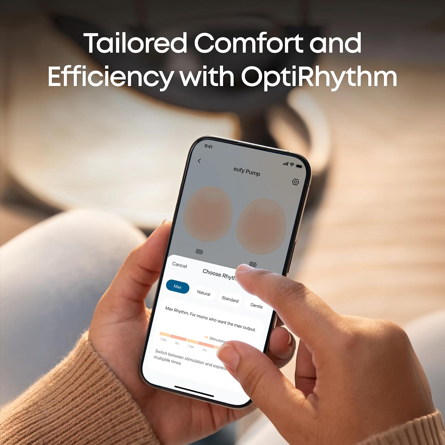 Detalle de eufy S1 Heated Wearable Breast Pump with HeatFlow and App Control