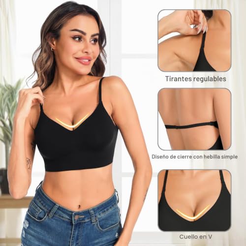 Thumbnail 1 de Crewhpo Sujetador Básico sin Aros con Tirantes Ajustables para Mujer