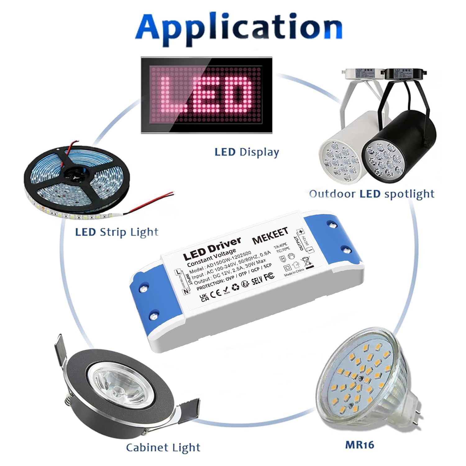 Thumbnail 3 de LED Transformer 30W 12V LED Driver Adapter (AC 240V to DC) – 30W, 2.5A, Non-Dimmable for UK/Europe
