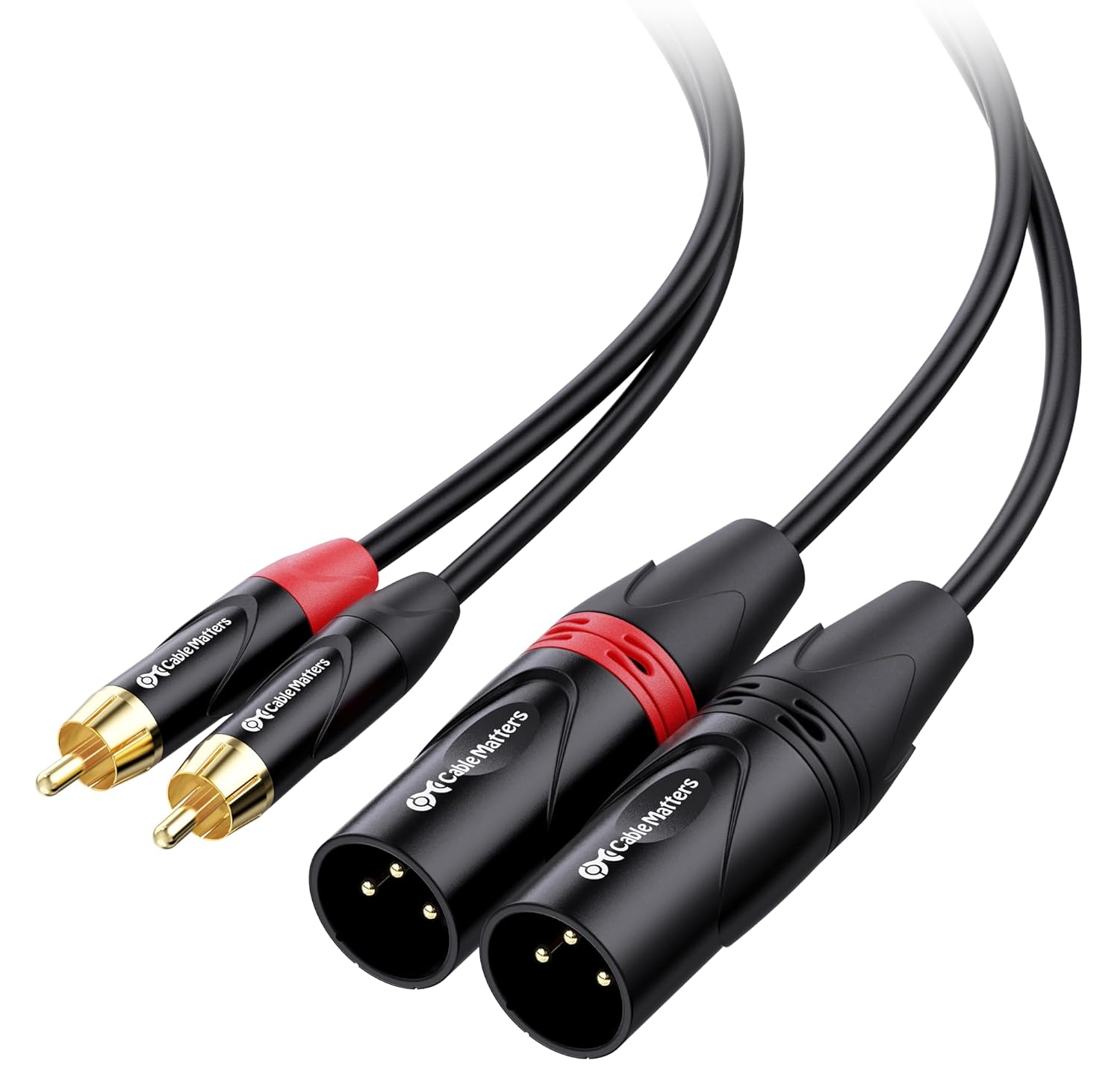 Detalle de Cable Matters asymmetrisches Cinch-auf-XLR-Kabel (2×RCA auf XLR) – 1,8 m