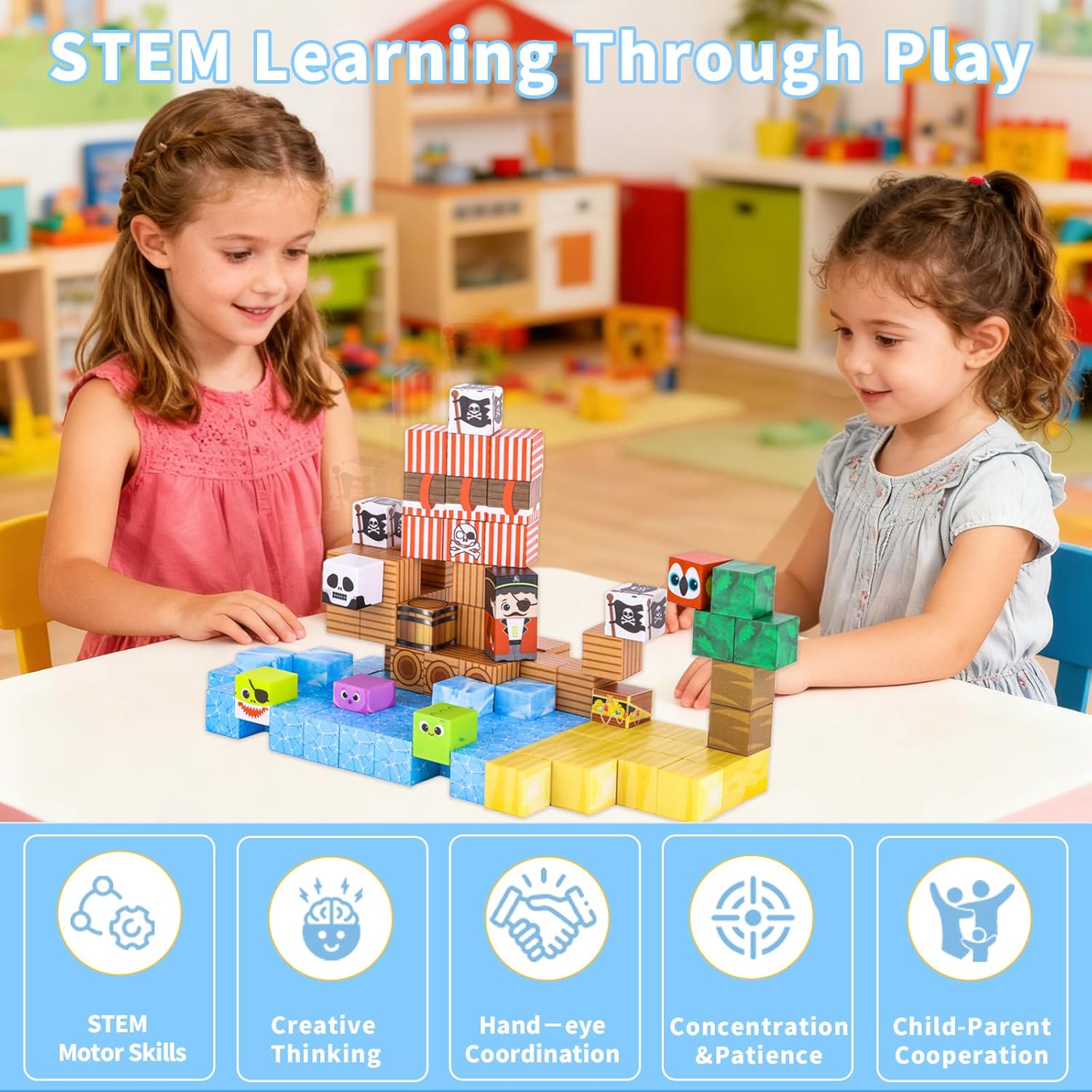 Thumbnail 2 de Pirate ship magnetic blocks for STEM, Age 3-10