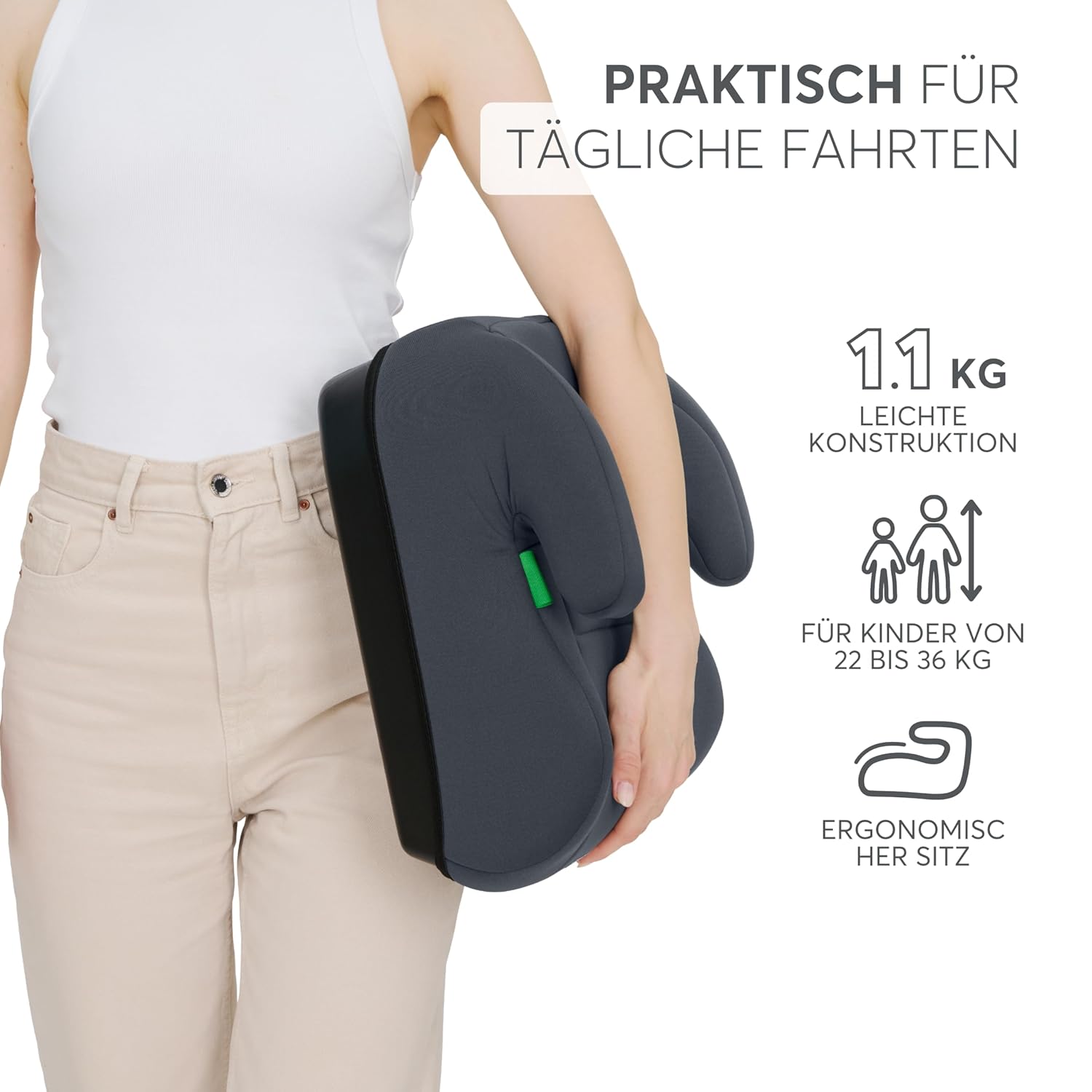 Thumbnail 4 de KikkaBoo Sitzerhöhung Auto i-UP (i-Size), 125–150 cm, 22–36 kg, Grau – Gruppe 3