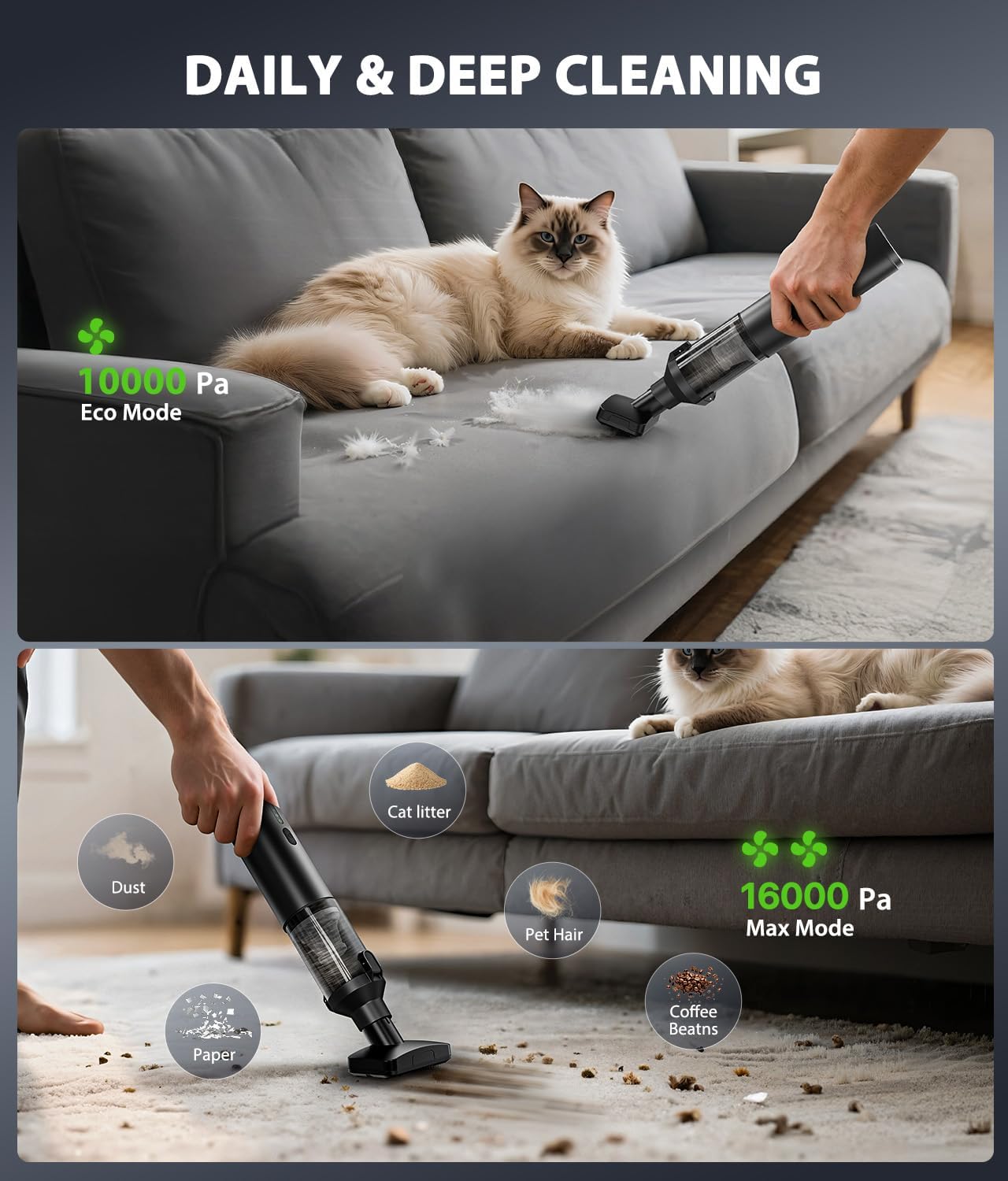 Thumbnail 4 de Portable Car Vacuum with 16800Pa Suction ⚡