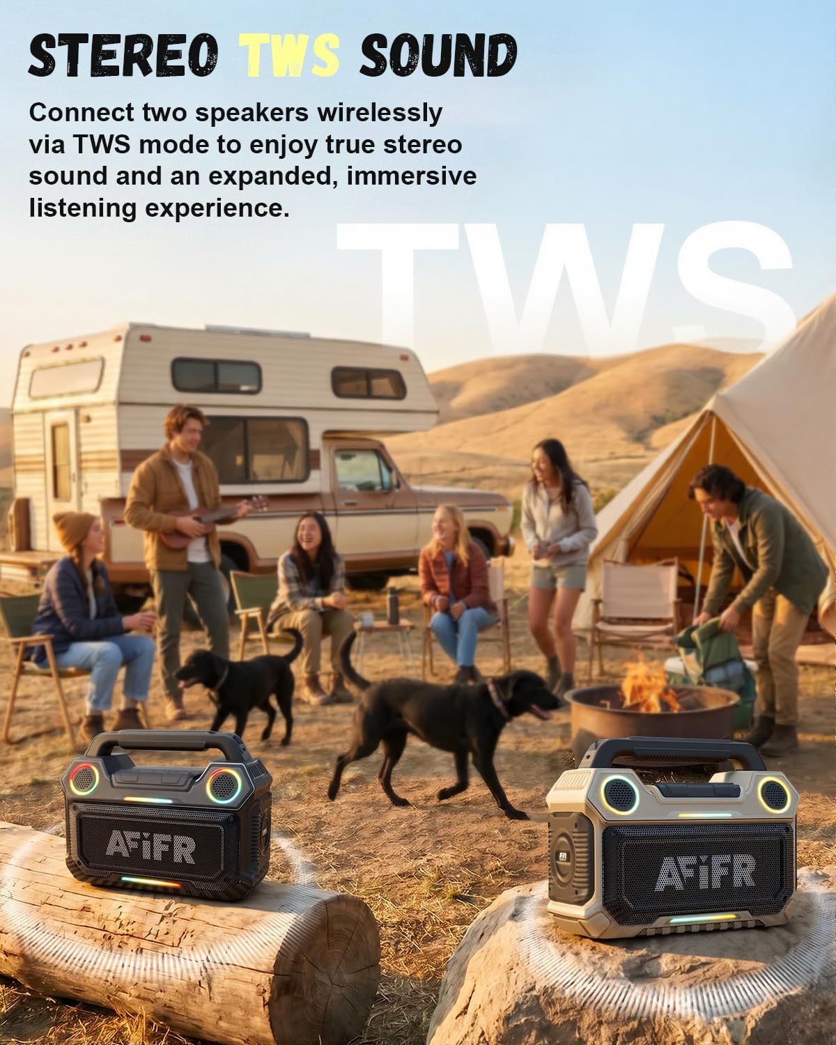 Thumbnail 3 de AFIFR Outdoor Bluetooth Speaker 160W: Rugged, IP67, 24H Playtime with Lights