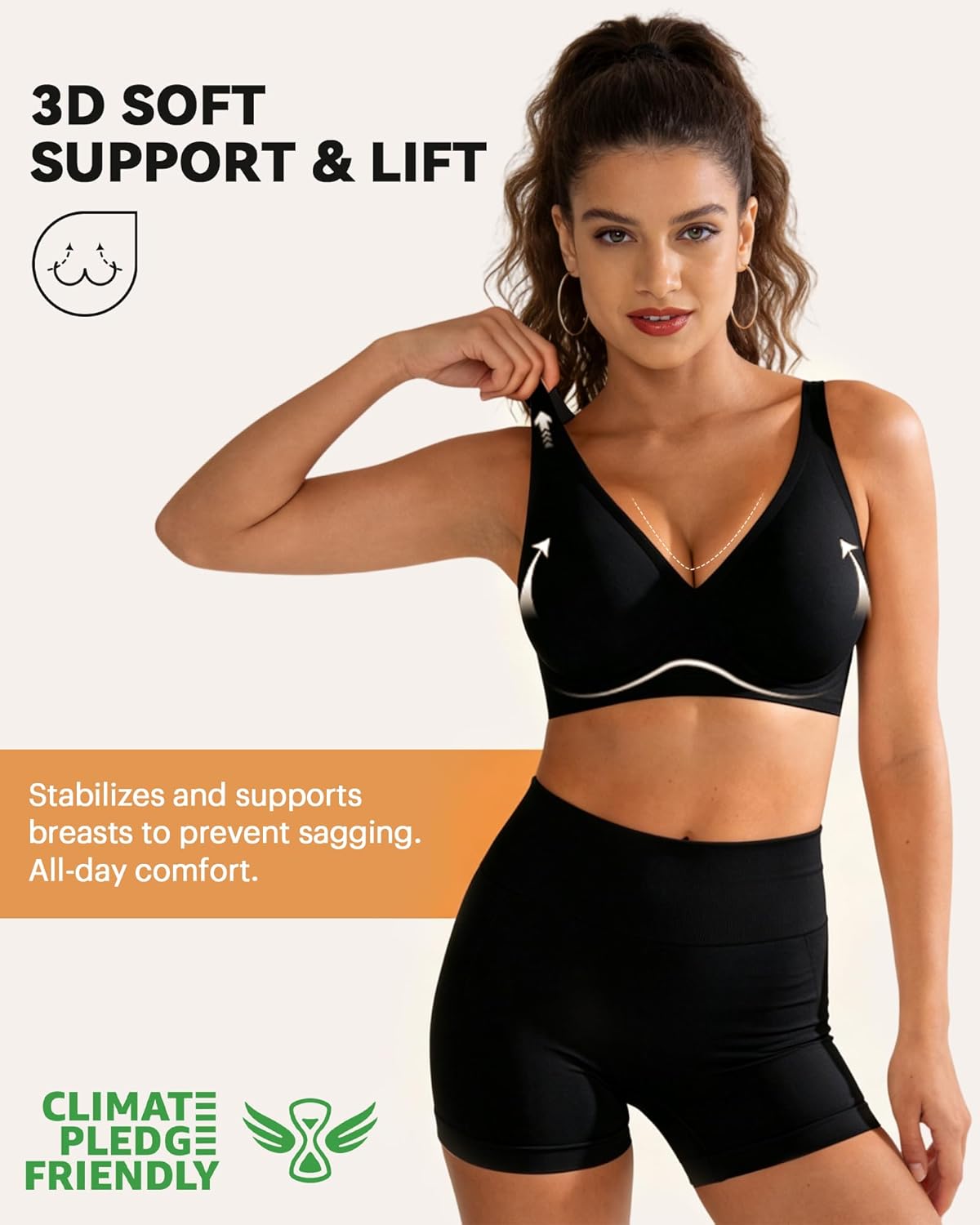 Thumbnail 1 de Bresdk Soutien-Gorge Push-Up sans Armatures – Décolleté en V profond et Maintien Optimal