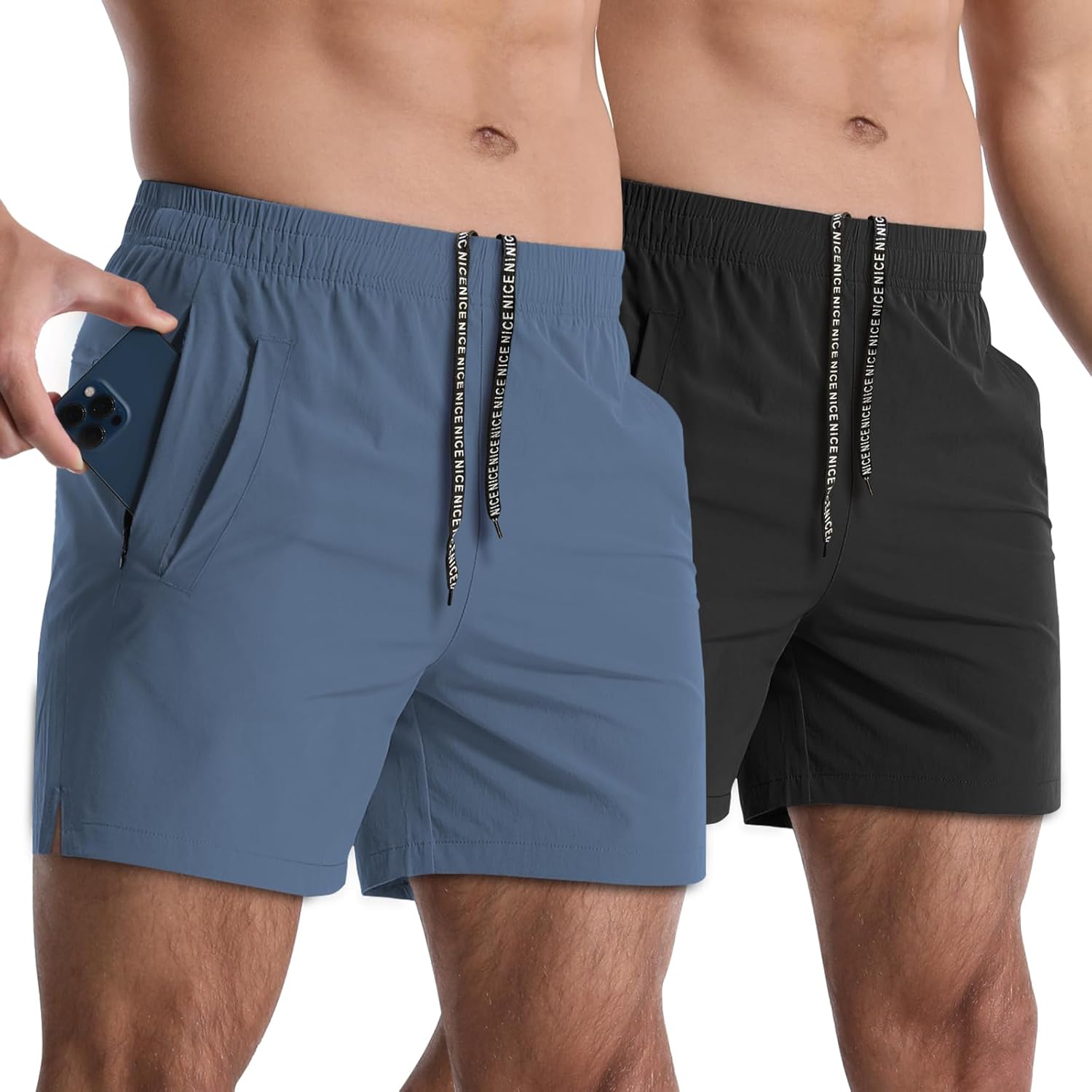 Thumbnail 6 de Lempue 2-Pack Men’s 5-Inch Quick-Dry Athletic Shorts with Pockets