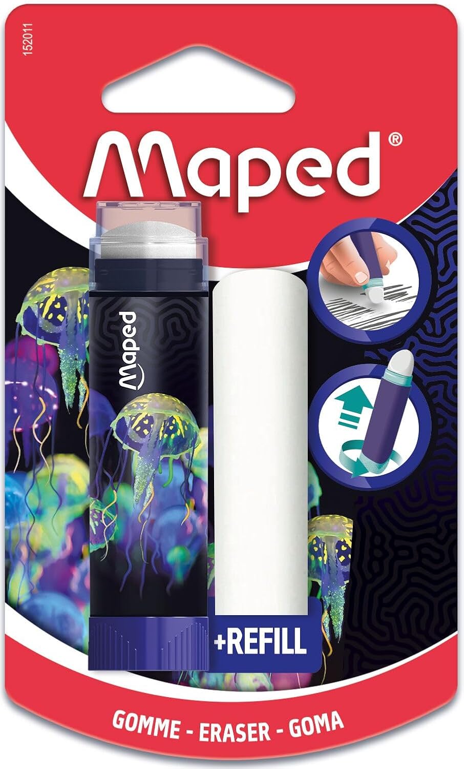 Detalle de Maped Deepsea Paradise indragbart suddgummi med vridmekanism och refill