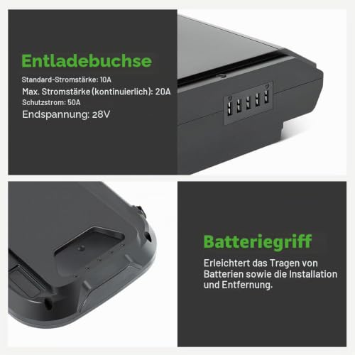 Detalle de SHIMOST E-Bike Batterie 36V 14Ah – Gepäckträgerakku mit LG-Zellen, kompatibel mit Nakamura, Telefunken, Zündapp, Chrisson
