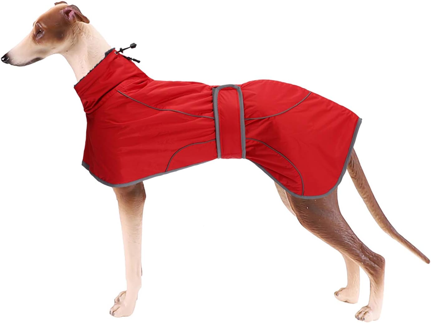 Detalle de Greyhound Winter Coat: Red XXLarge with Padded Fleece Lining and Reflective Trim