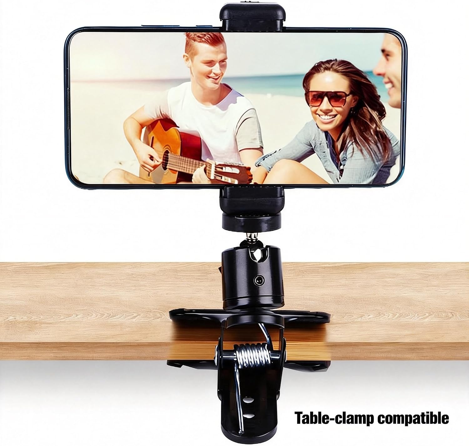 Detalle de BLOBY MI-UK001 Guitar and Bass Headstock Phone Mount, 360° Rotating, Black