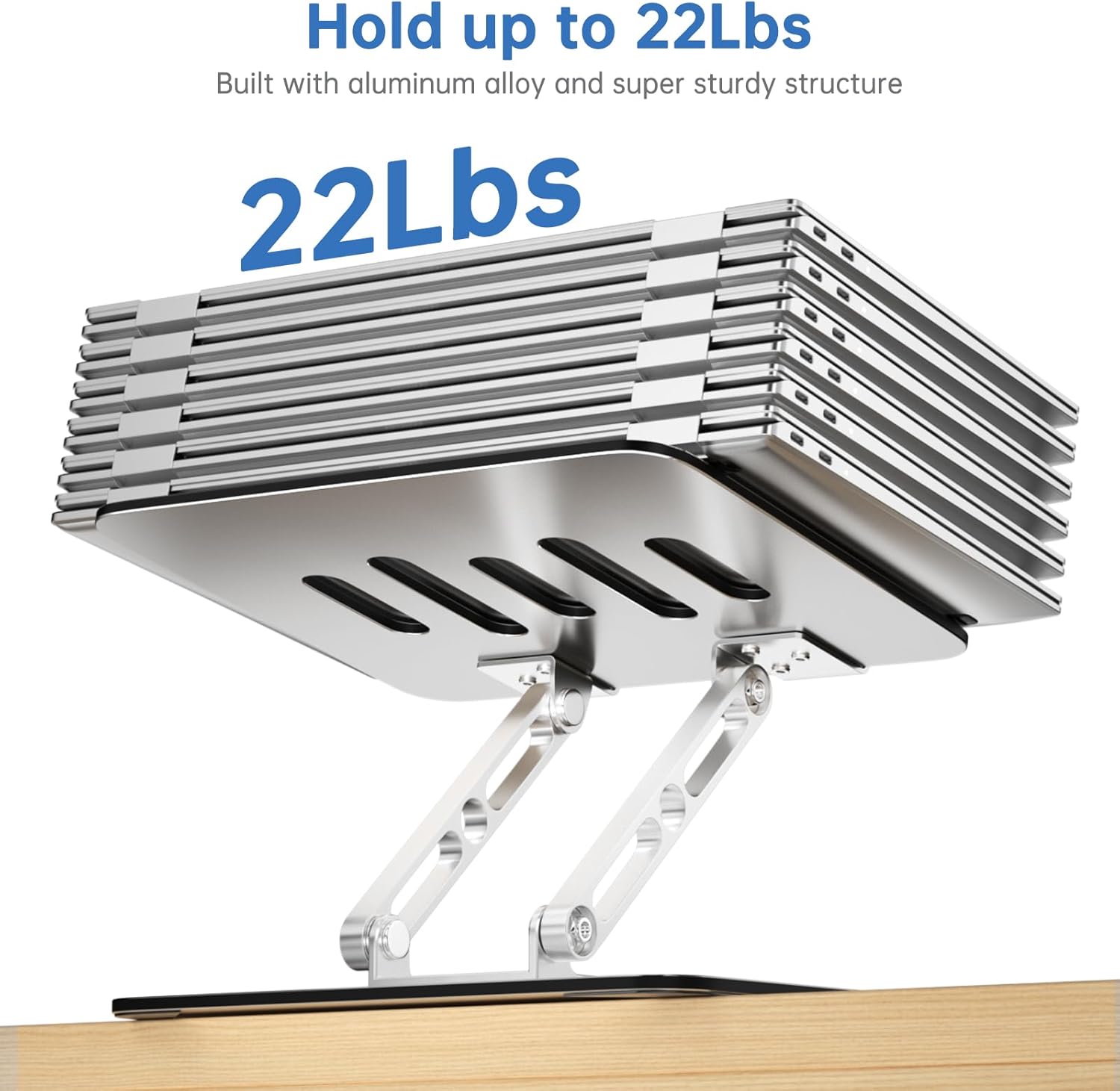 Thumbnail 6 de GleYo Adjustable Laptop Stand for Desk with 360° Rotating Base (Ergonomic, Foldable, 10–16 inch Laptops)