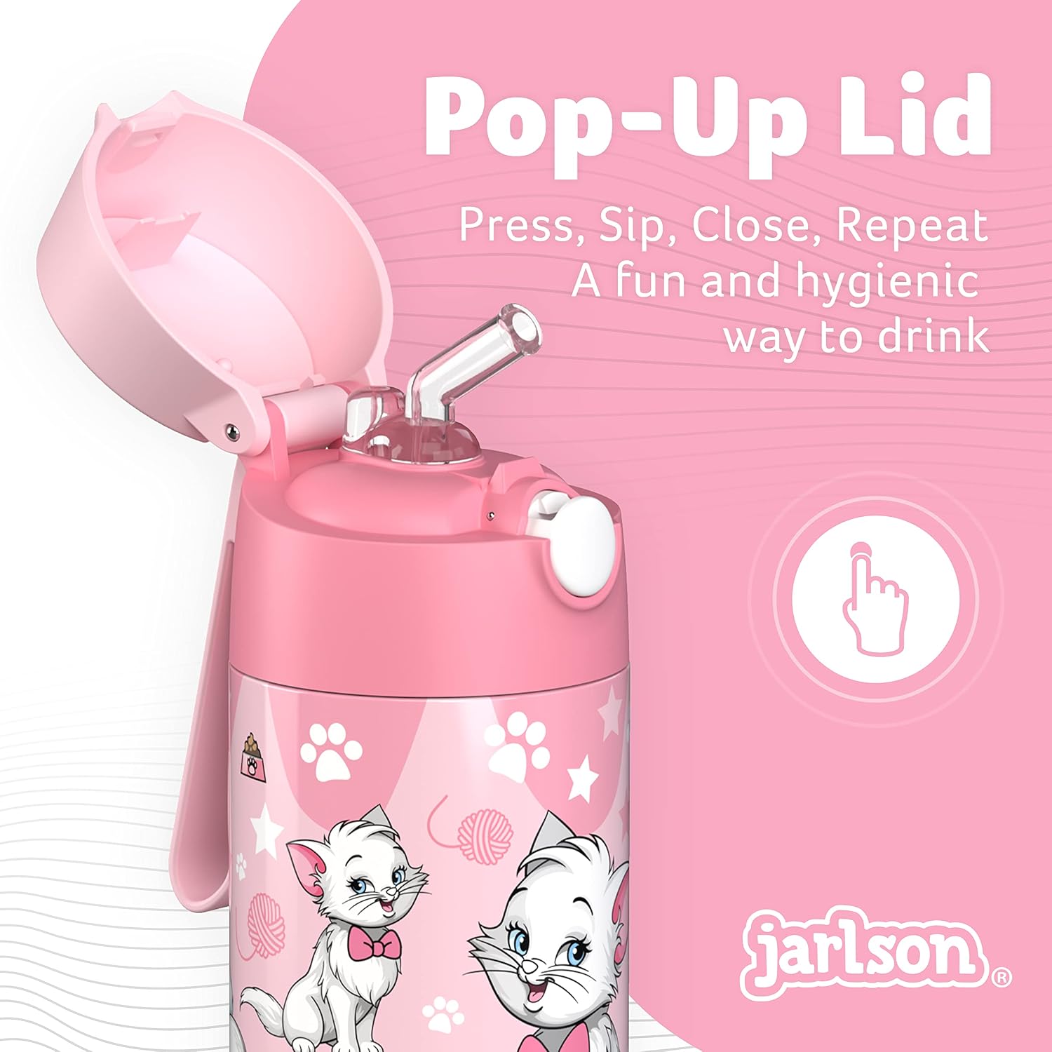 Thumbnail 5 de Jarlson Borraccia Termica Bambini 350ml CHARLI con cannuccia – Acciaio inox 304, senza BPA