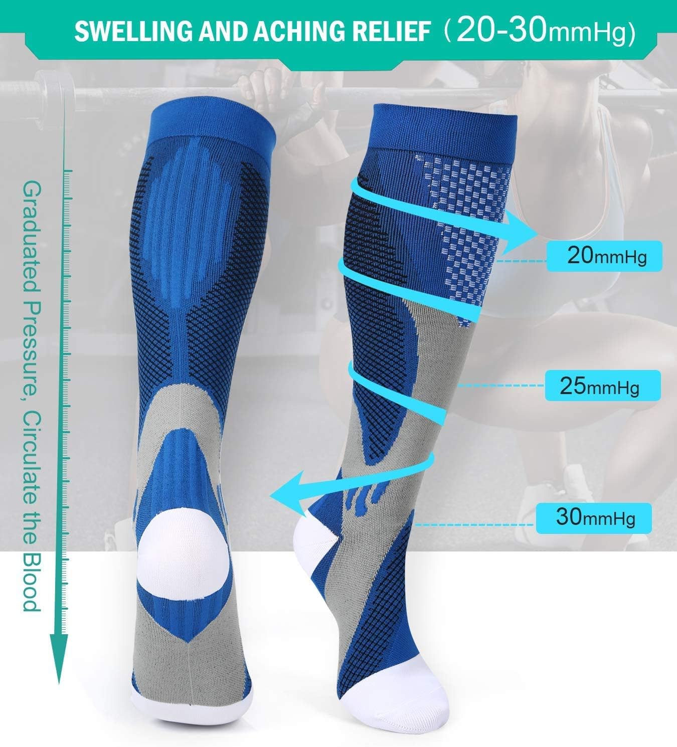 Detalle de Gcbiger Compression Socks 20-30 mmHg
