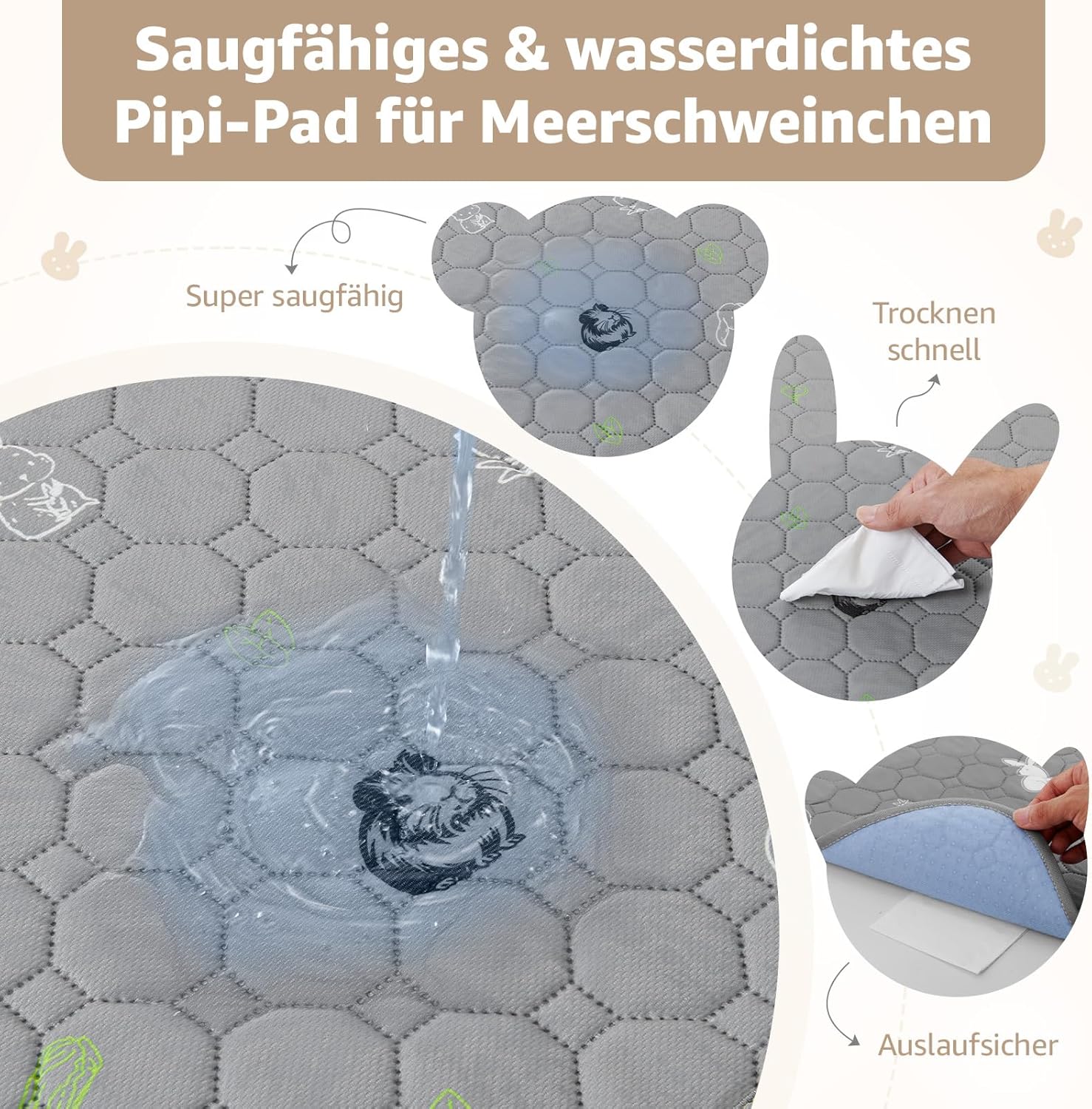 Thumbnail 1 de PICK FOR LIFE wasserdichte Pipipads für Meerschweinchen – Was Sie beachten sollten