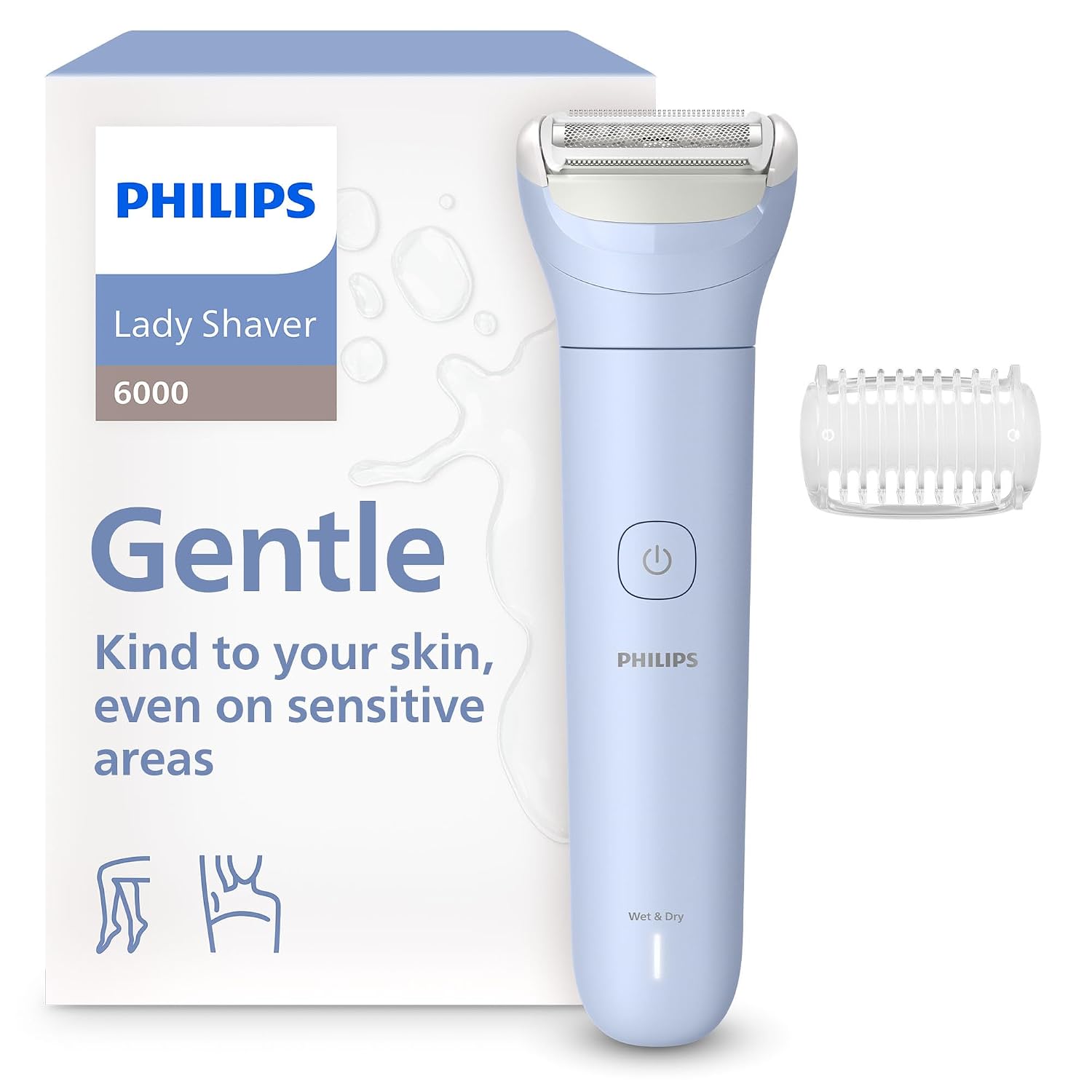 Detalle de Philips Lady Shaver Series 6000 BRL127/00 – kabelloser Damenrasierer für Nass- und Trockenrasur