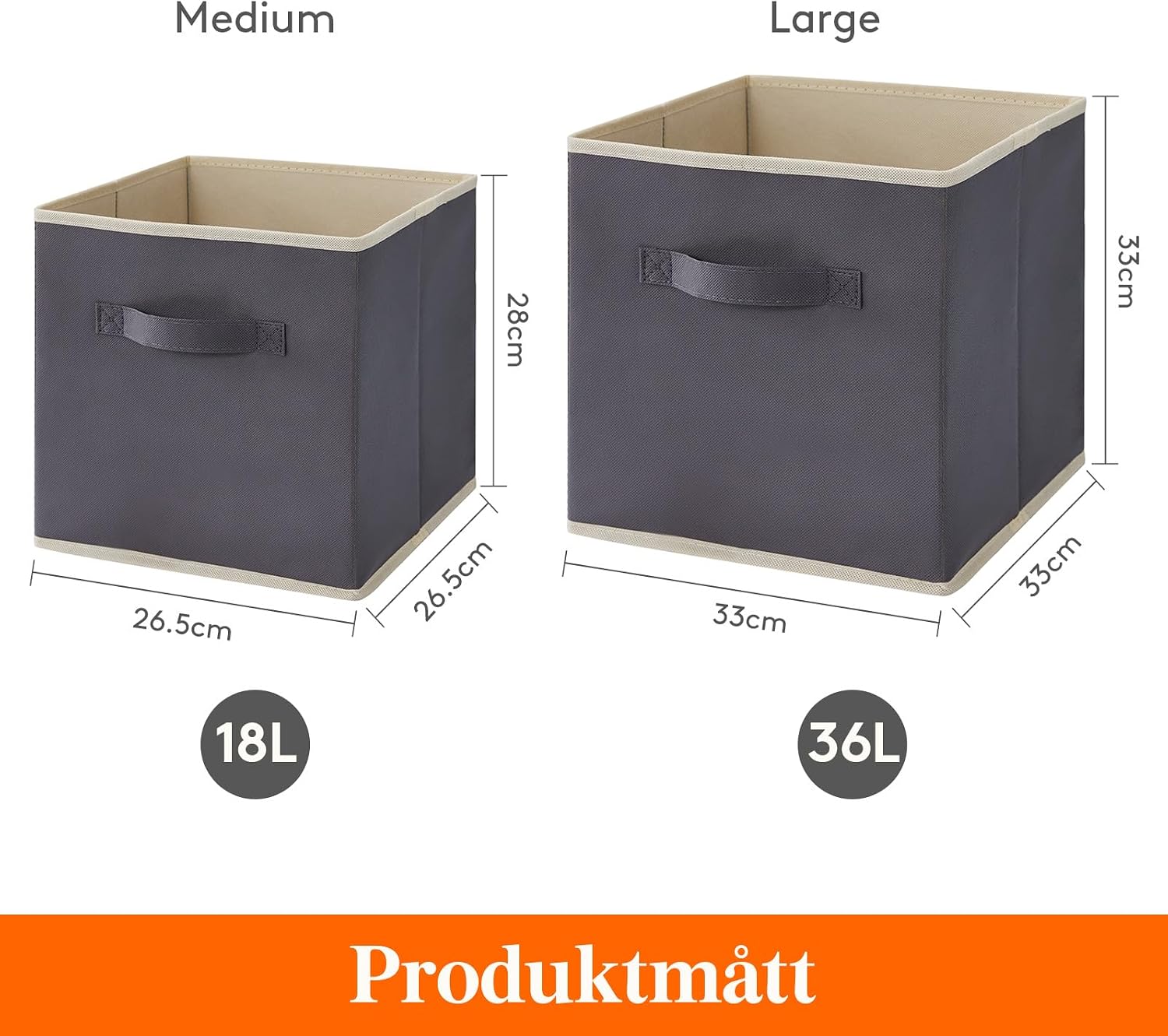 Detalle 2 de Lifewit 23091 hopfällbara förvaringskuber, 10-pack, 18 l, grå