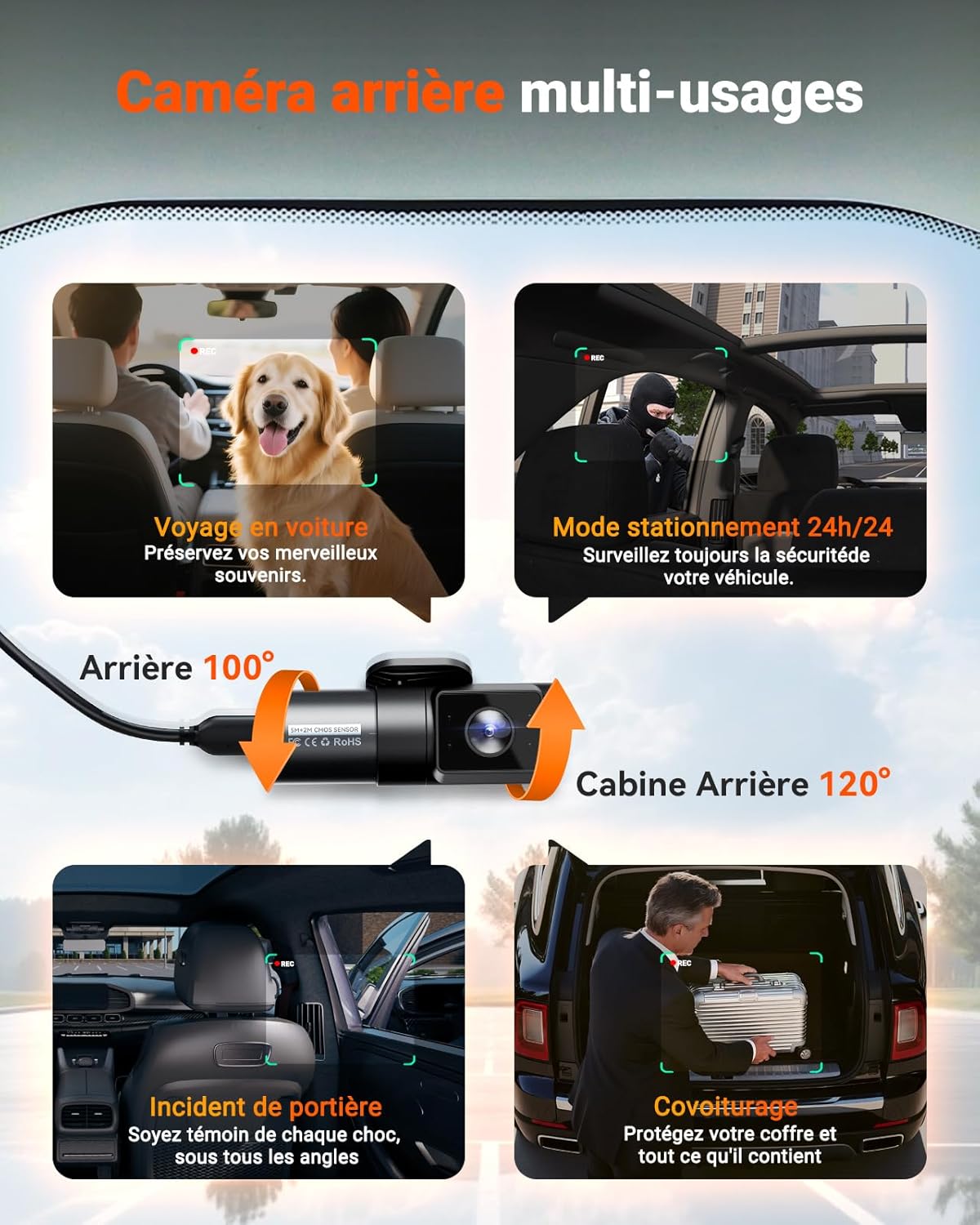 Thumbnail 4 de VANTRUE N5S Dashcam 4 canaux 2,7K