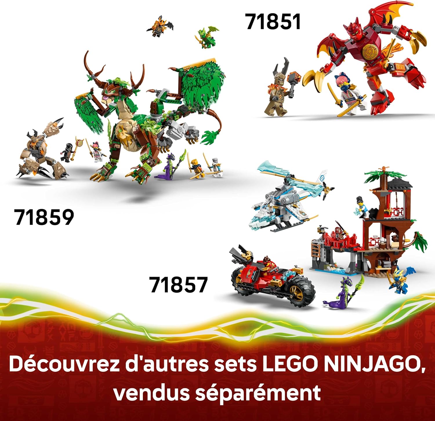 Thumbnail 6 de LEGO Ninjago 2-en-1 La Voiture Transformable de Jay (71856) — Camion Ninja avec 5 Minifigurines dont Jay, Nya et Dragon Kai