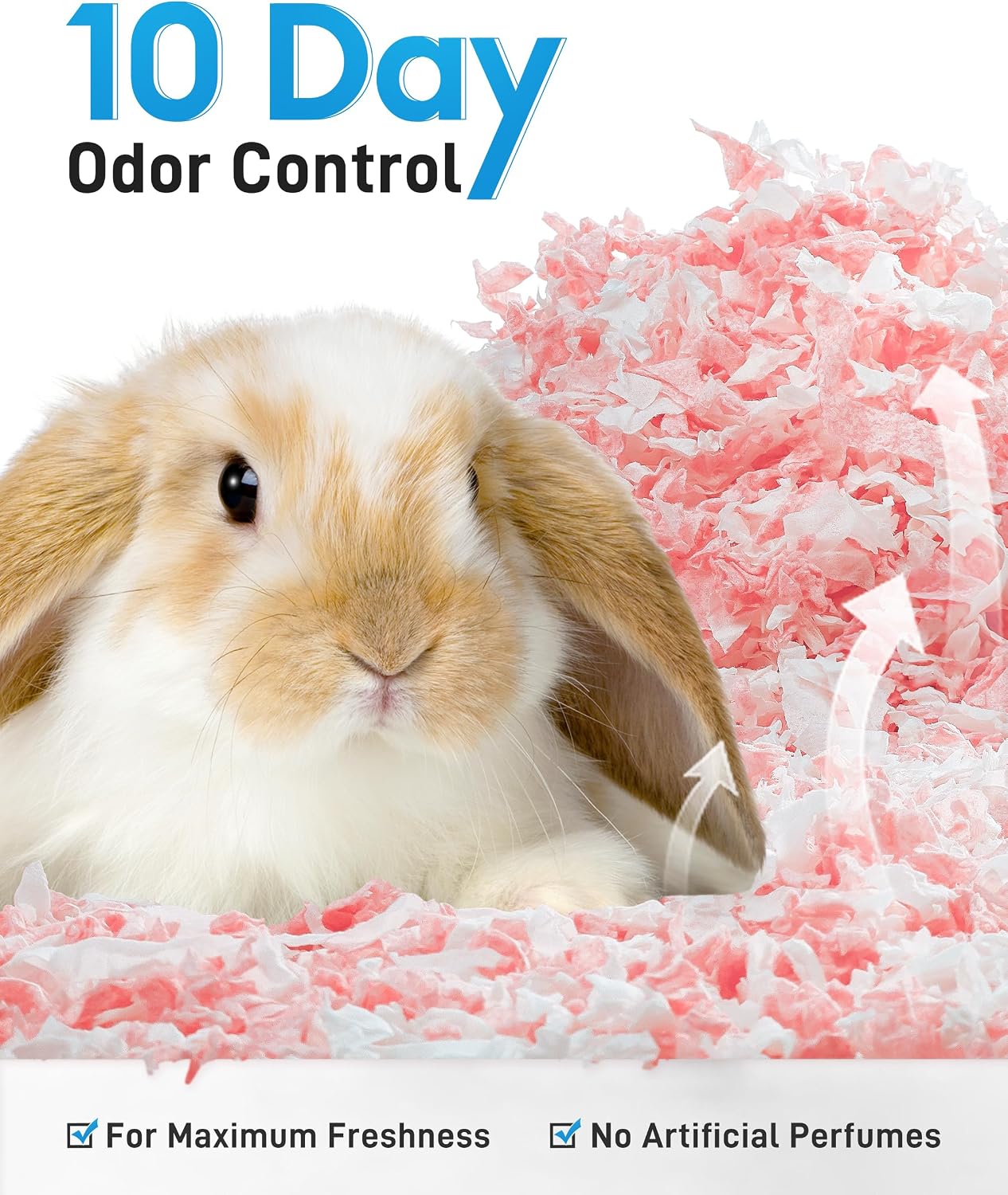 Detalle de BUCATSTATE Hamster Bedding 70L – 99% Dust-Free, Odour Control Natural Paper Bedding for Small Pets