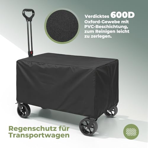 Thumbnail 2 de Homecall Bollerwagen Faltbar 120L+ mit Heckklappe, Regenschutz und Bremse – 150 kg Tragkraft
