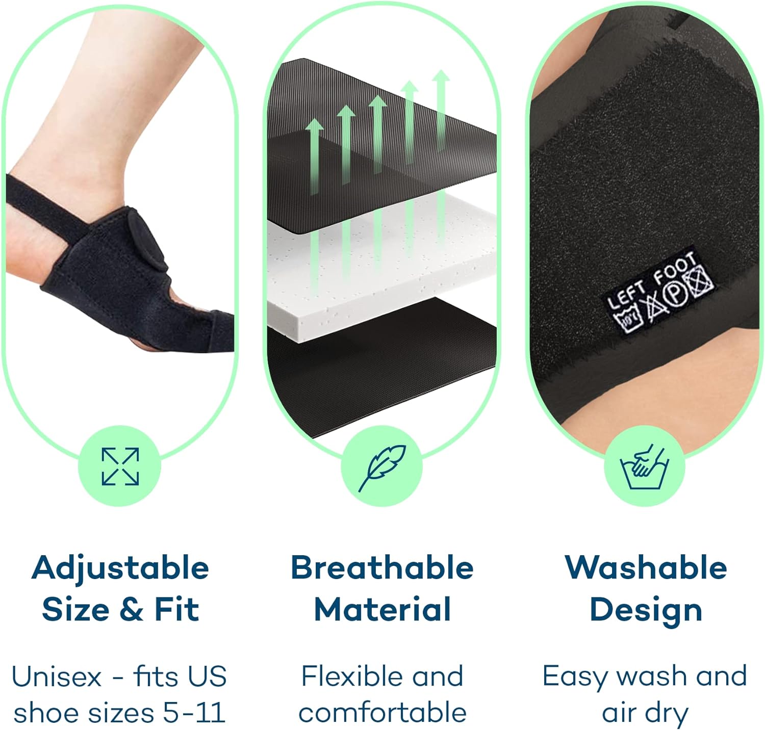 Detalle de Caretras 2-Pack Bunion Corrector: Adjustable Day/Night Orthopedic Toe Support