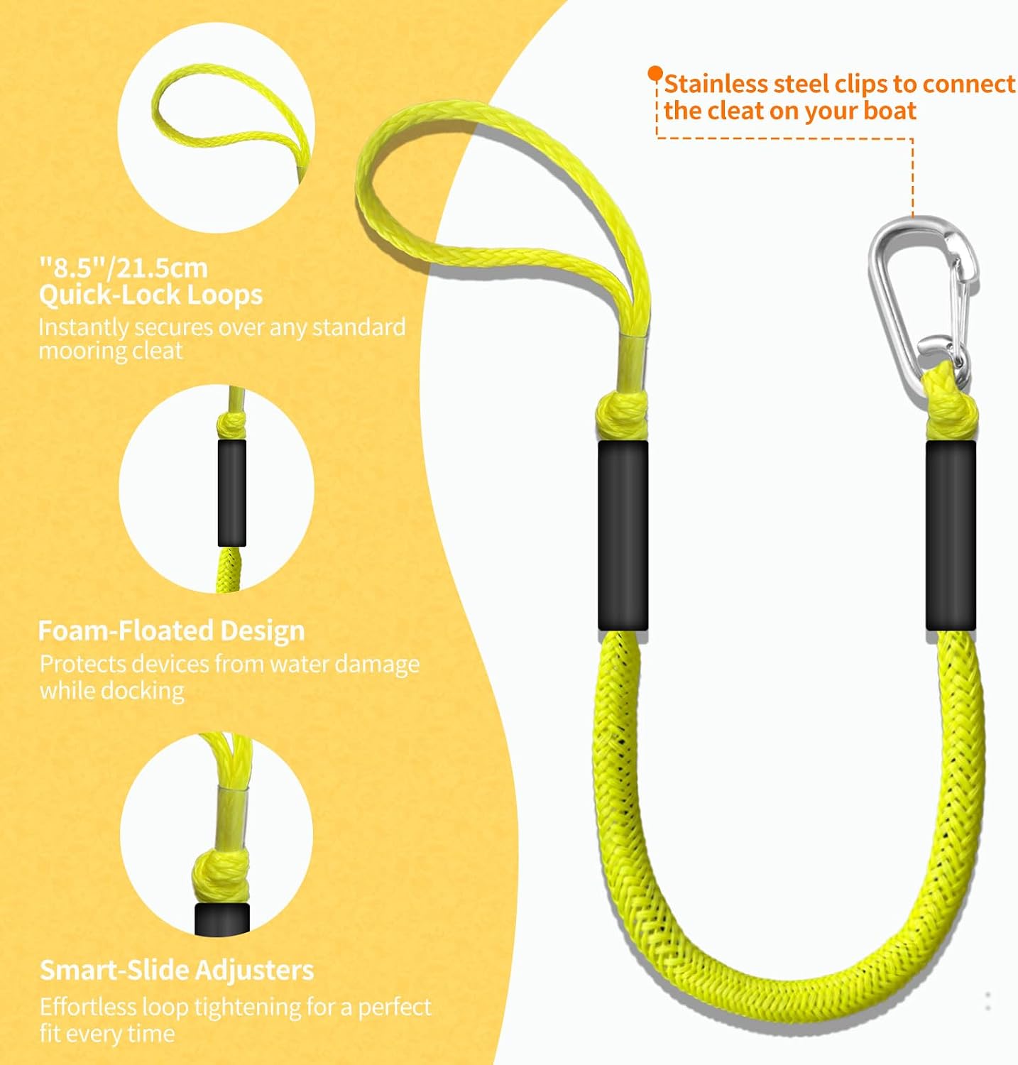 Detalle 1 de Bungee Dock Lines 4 ft
