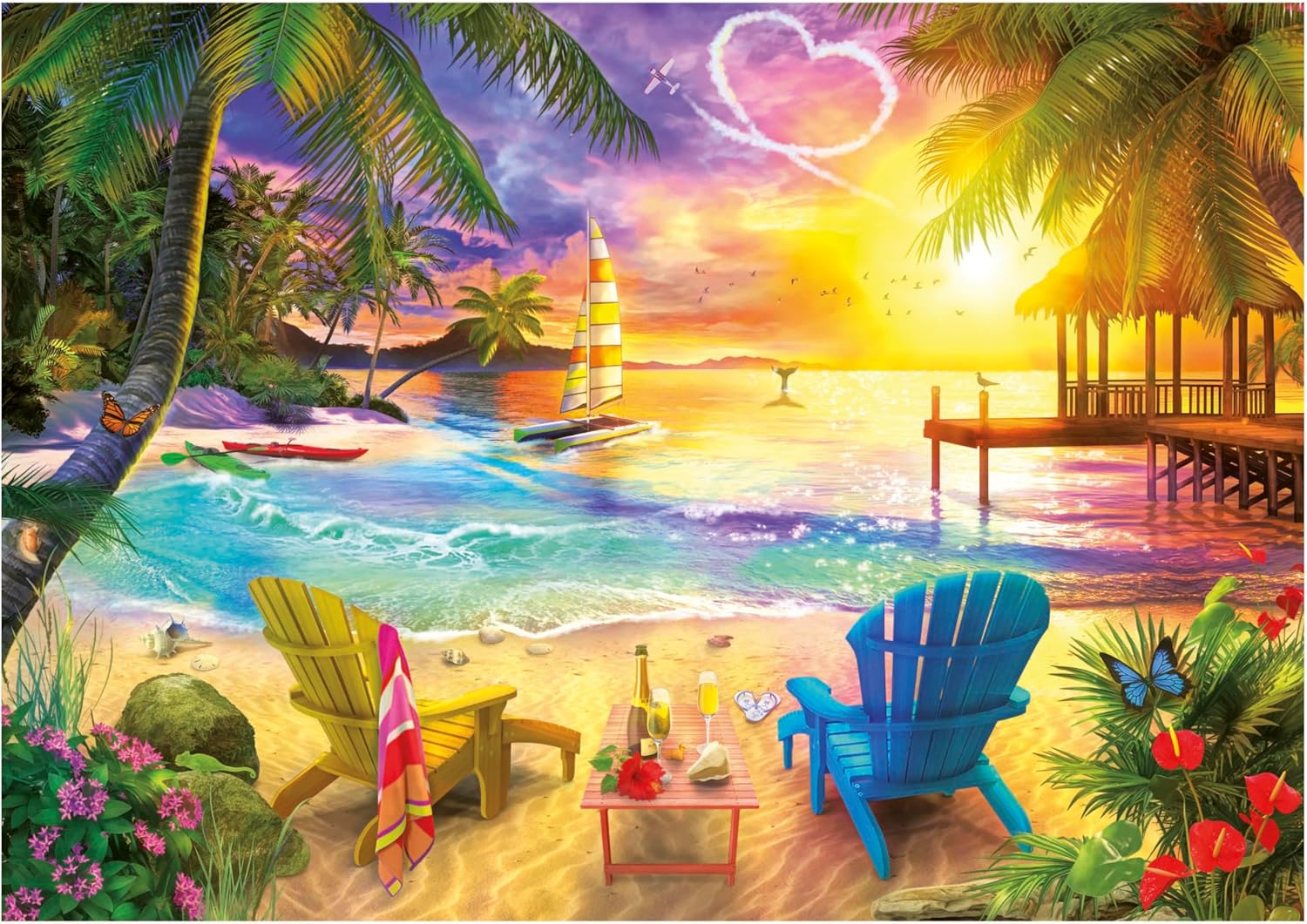 Thumbnail 1 de Puzzle Educa 1000 pièces pour adultes « Plage de l’amour » (68 × 48 cm) dès 14 ans