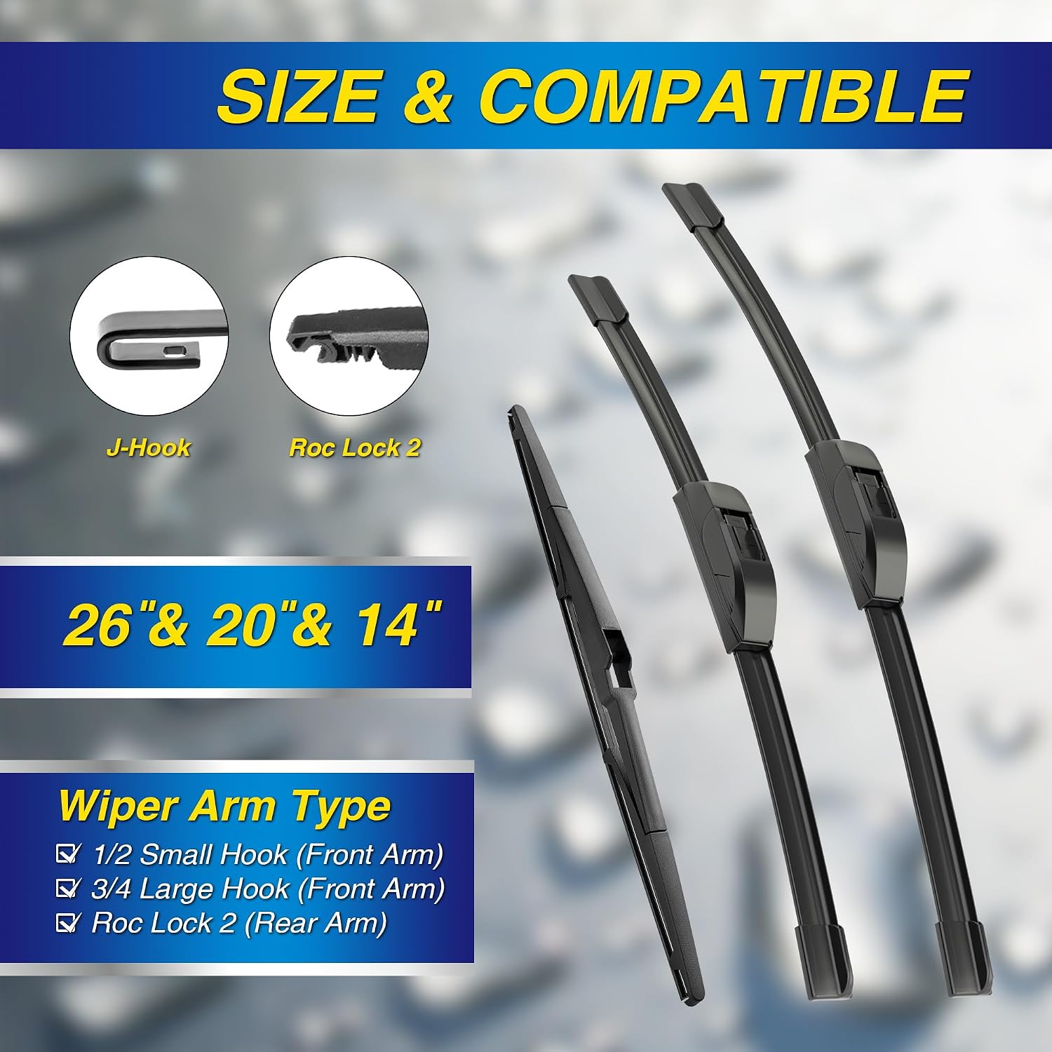 Thumbnail 1 de 5 PLUS Silicone Windshield Wiper Blades, 3-Pack