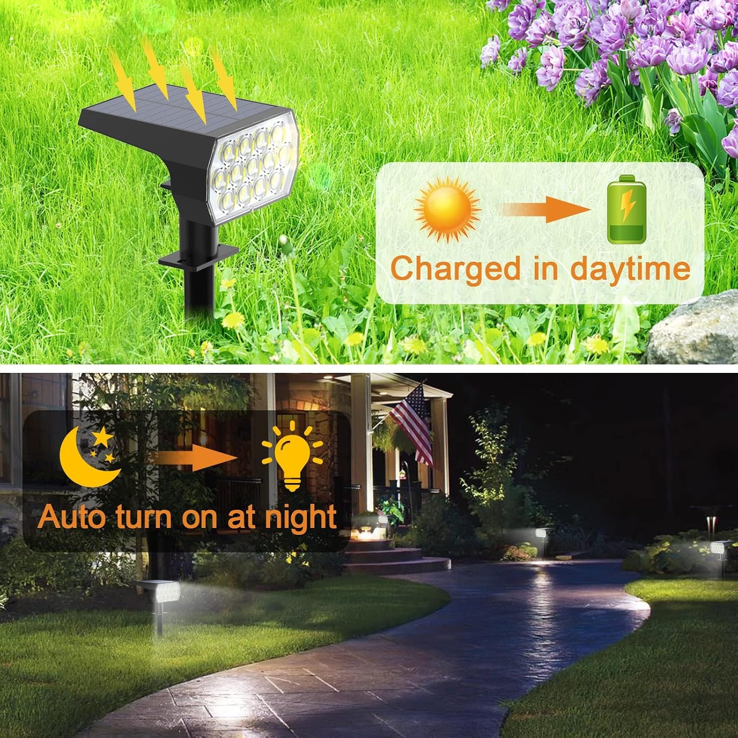 Thumbnail 3 de Flaow Solar Garden Lights 65 LED Spot Lights ⌁