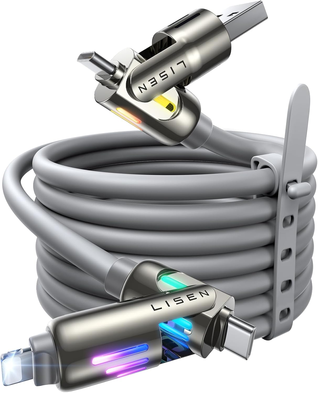 Detalle de LISEN 4‑in‑1 240W Fast Charging Cable