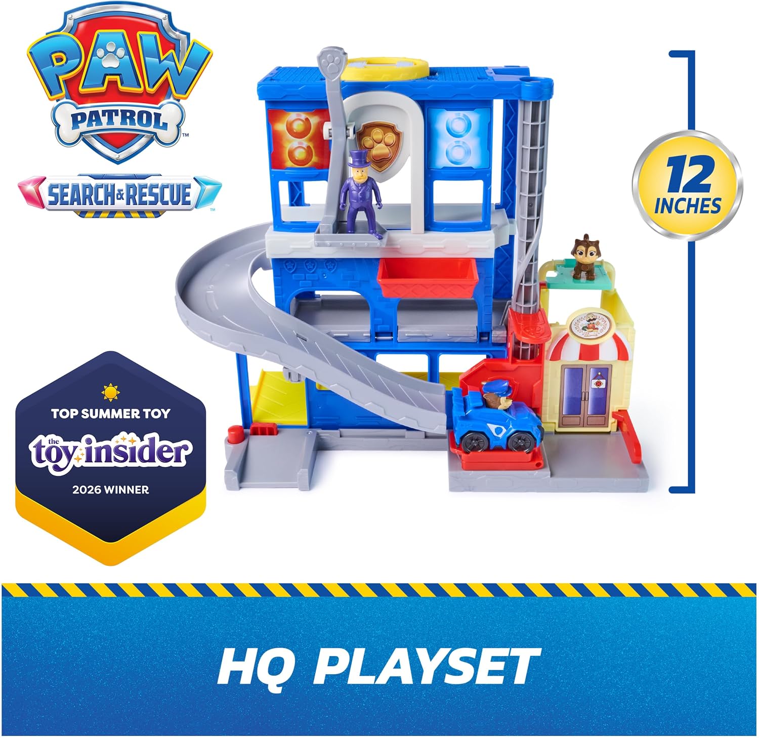 Thumbnail 1 de Paw Patrol Pup Squad Search & Rescue HQ Playset – 12-Inch HQ with Chase Racer, Humdinger & Kitty Figures