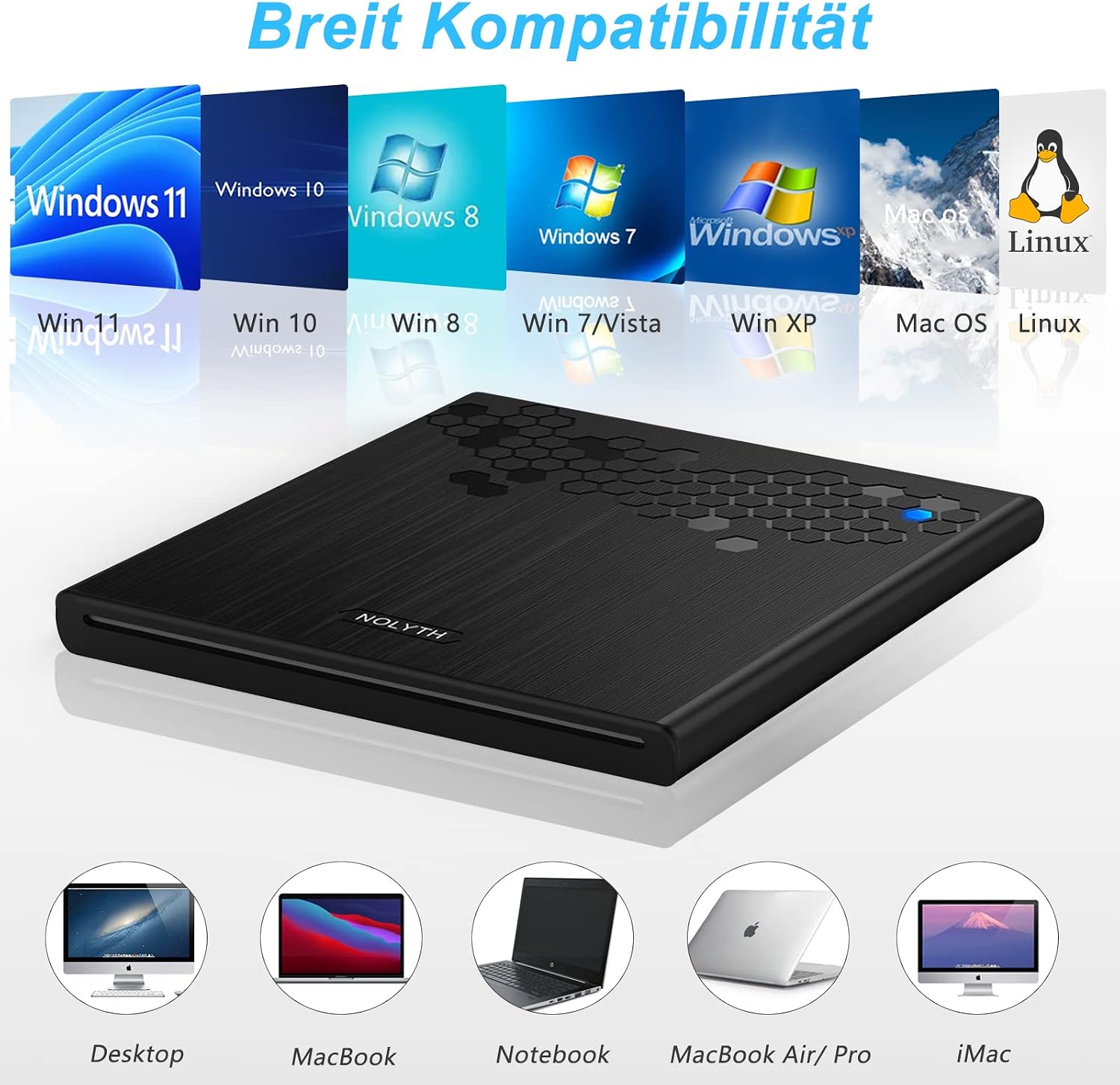 Detalle 2 de NOLYTH Externes DVD-Laufwerk USB C