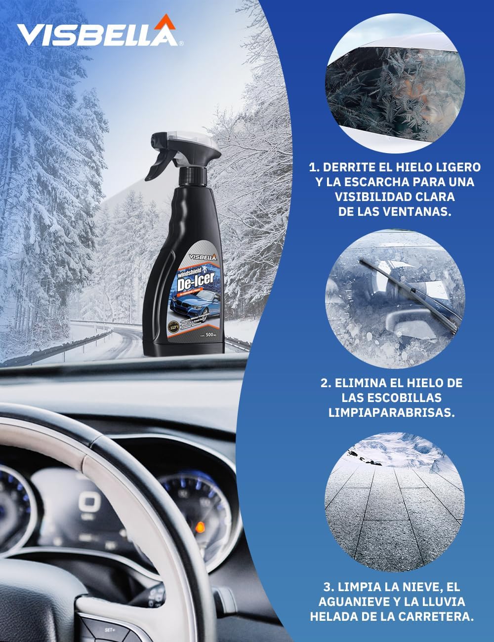 Detalle 2 de Visbella Limpiaparabrisas 500 ml -45 ℃