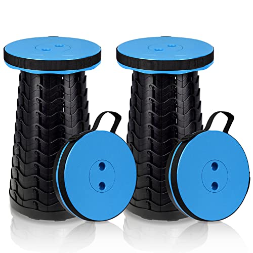 Detalle de Fiqops 2X Tragbarer Klapphocker – verstellbar, belastbar bis 180 kg, kompakt & leicht transportierbar